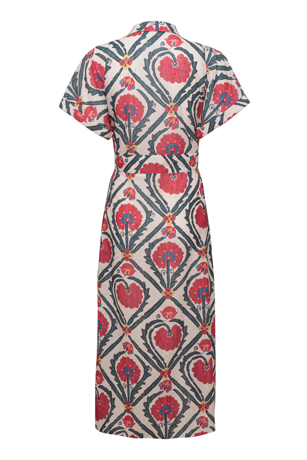 Pure Paris-Suzani Desenli Gömlek Elbise - Pembe-Elbise-2-Milagron.com