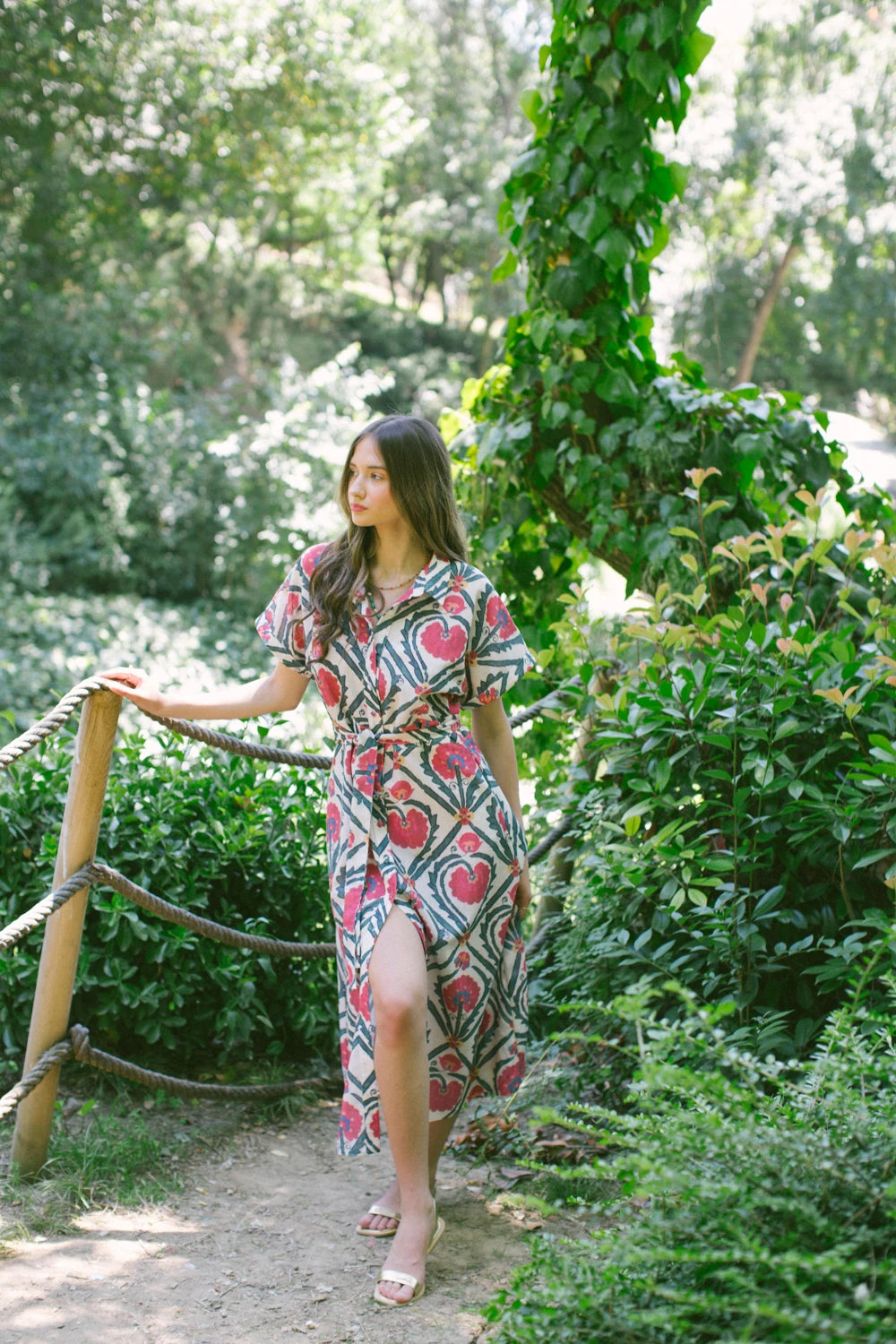 Vintage Suzani Kısa Kollu Gömlek Elbise