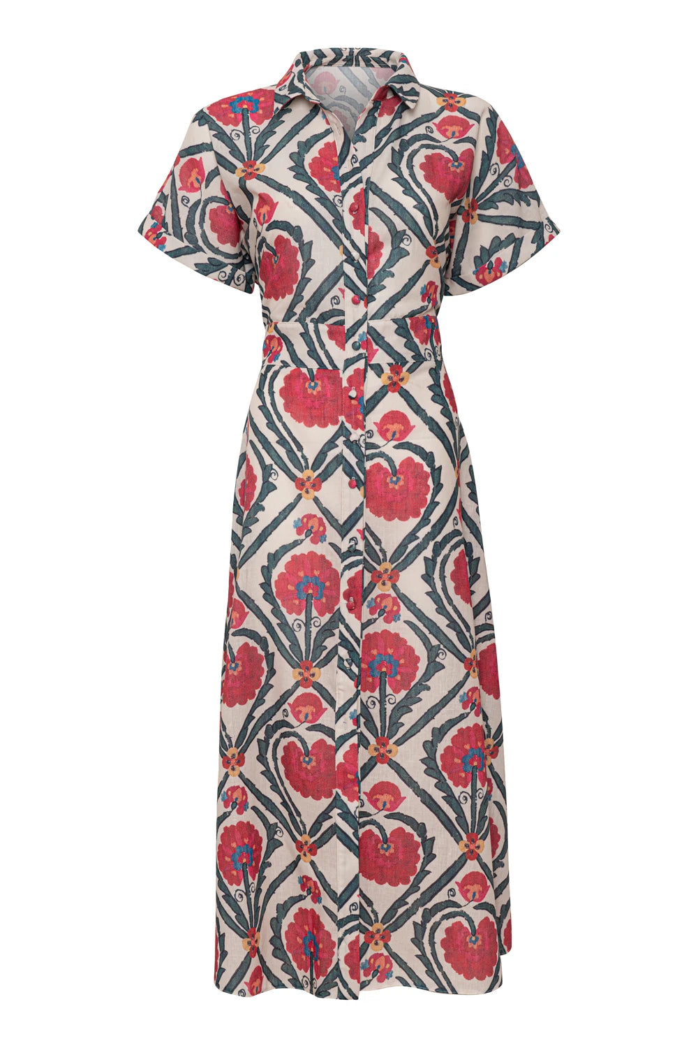 Pure Paris-Vintage Suzani Kısa Kollu Gömlek Elbise-Elbise-20-Milagron.com