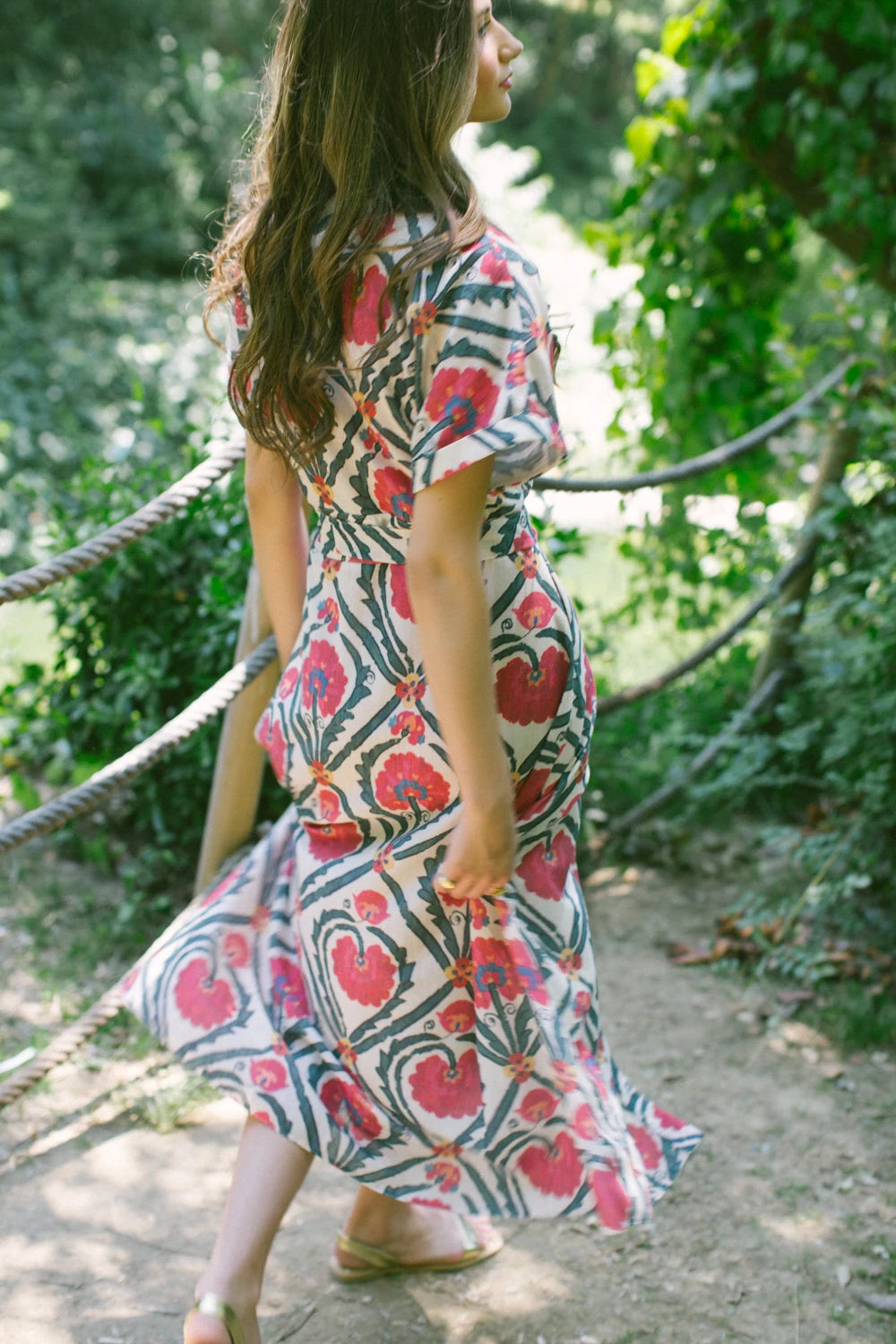 Vintage Suzani Kısa Kollu Gömlek Elbise