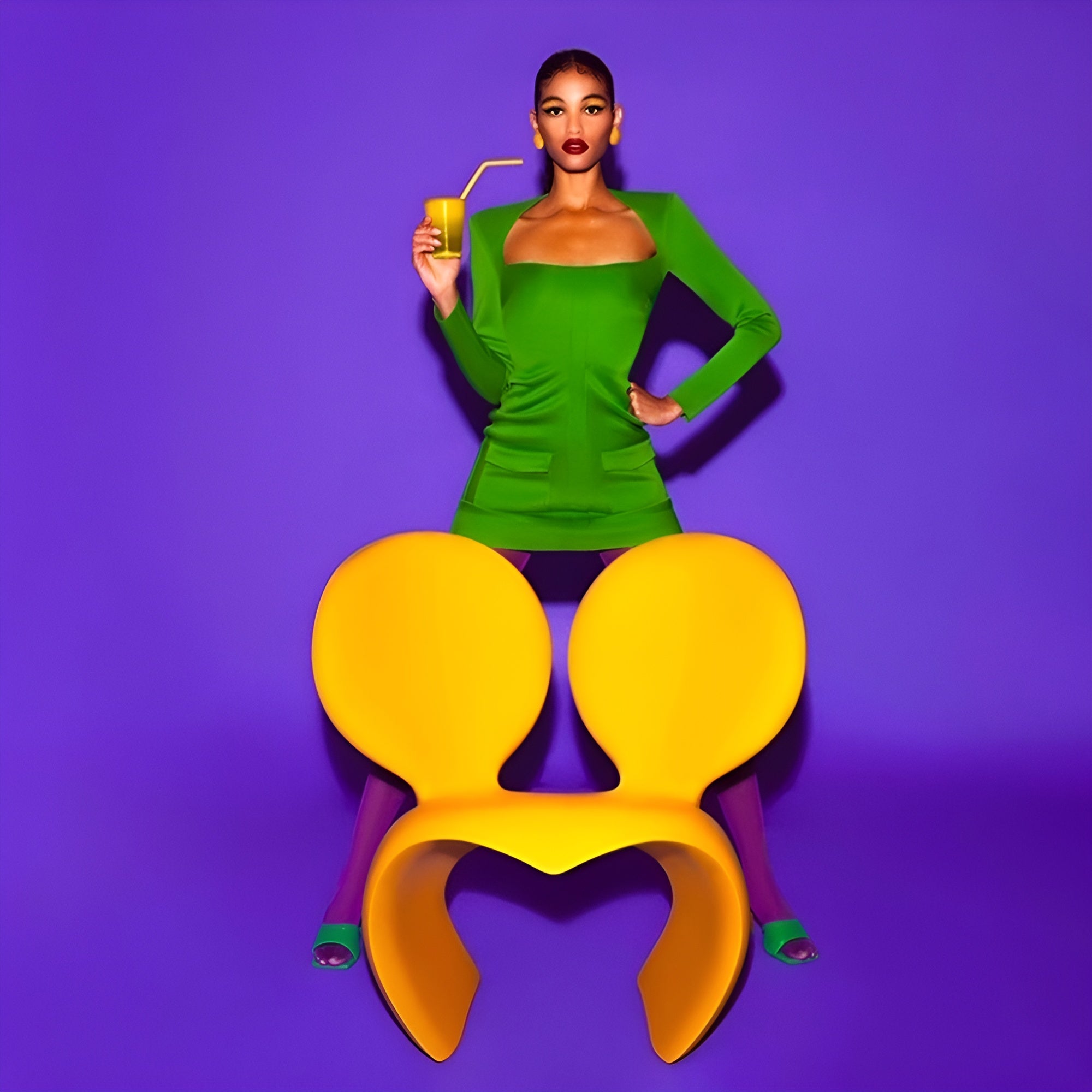 Qeeboo-Don't F**K With The Mouse Sarı Koltuk-Koltuk & Berjer-4-Milagron.com