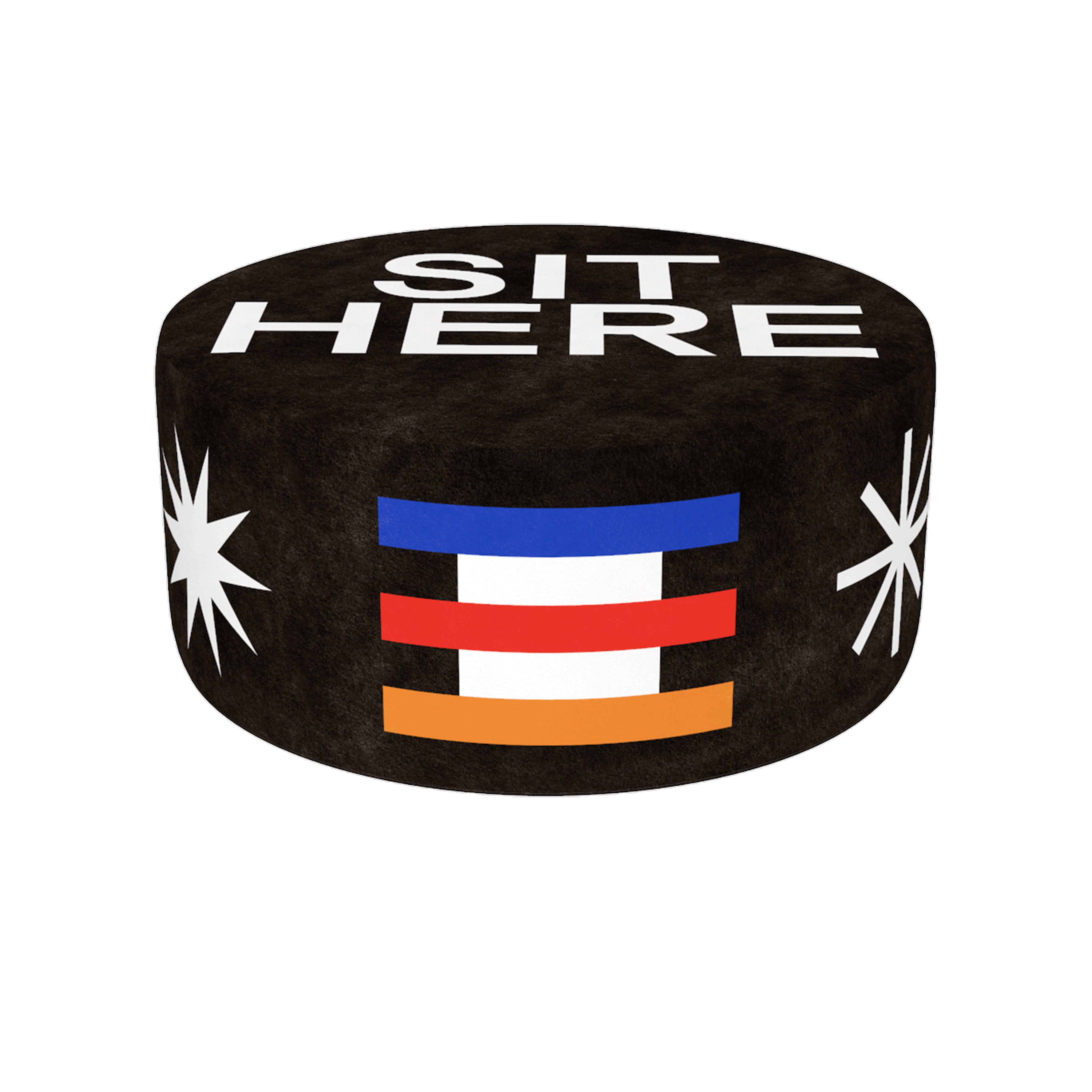 Qeeboo-Oggian Sit Here Siyah Puf 80cm-Puf-1-Milagron.com