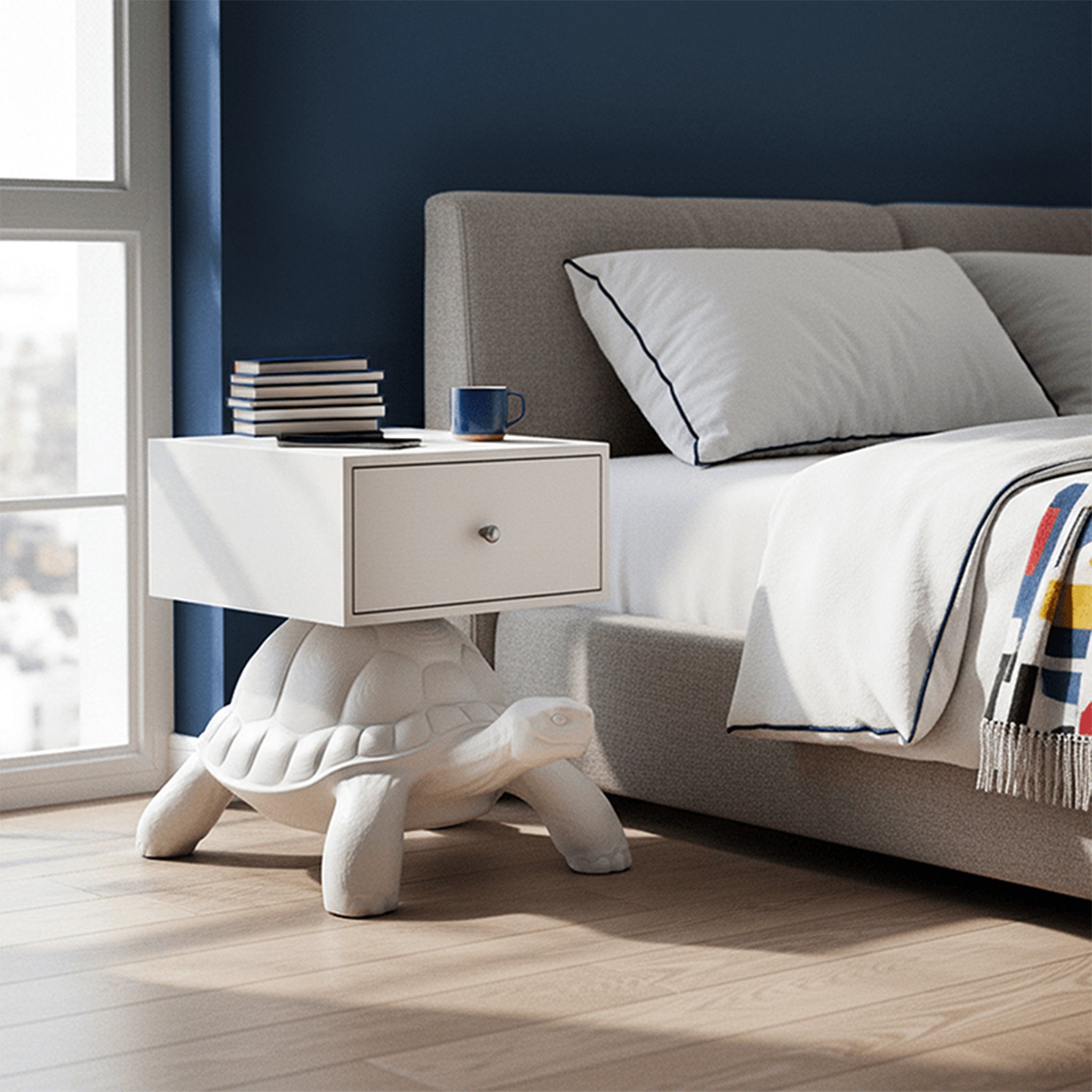 Qeeboo-Turtle Carry Beyaz Komodin-Komodin-2-Milagron.com