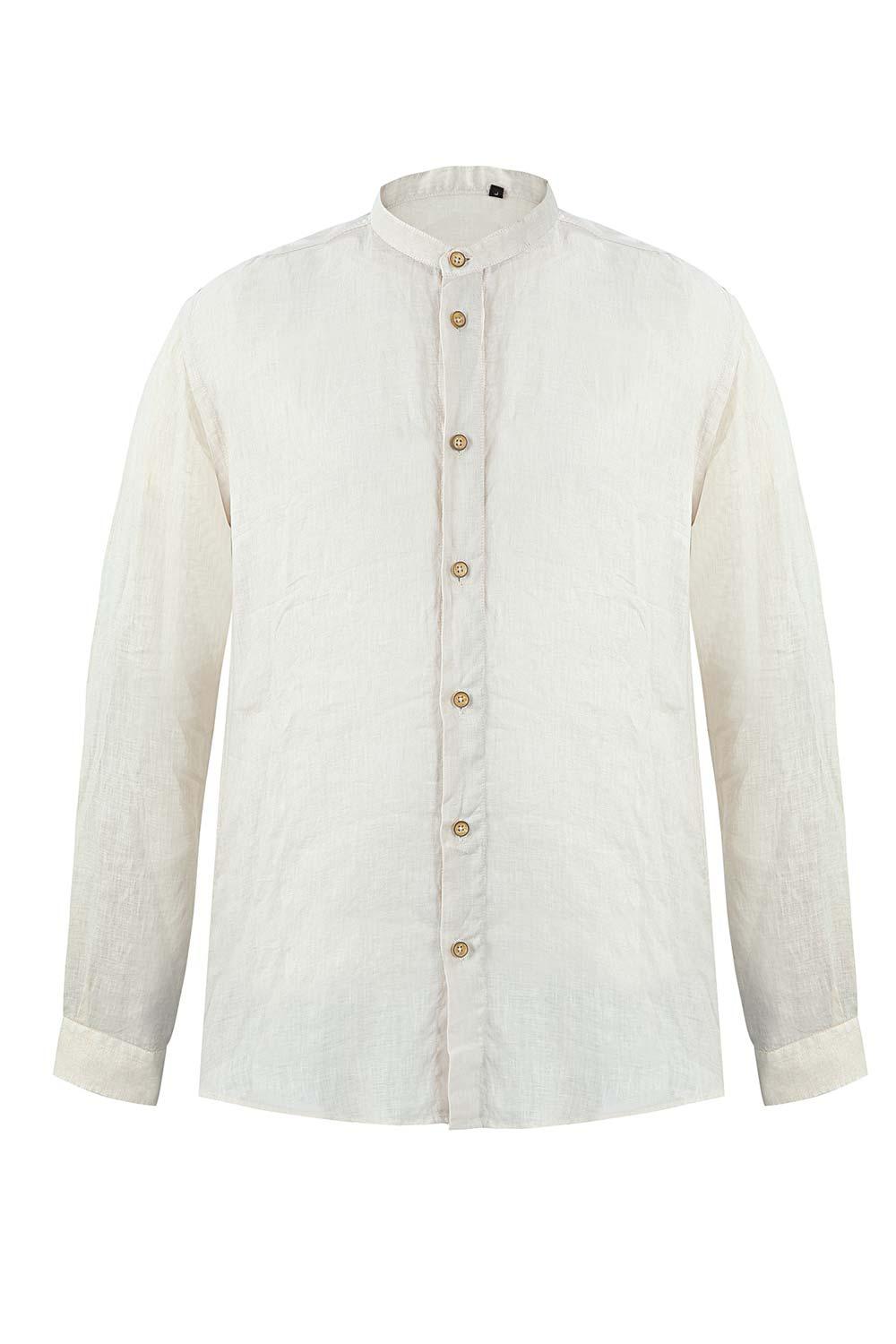 Quintessence-Hakim Yaka Bej Gömlek-Gömlek-1-Milagron.com