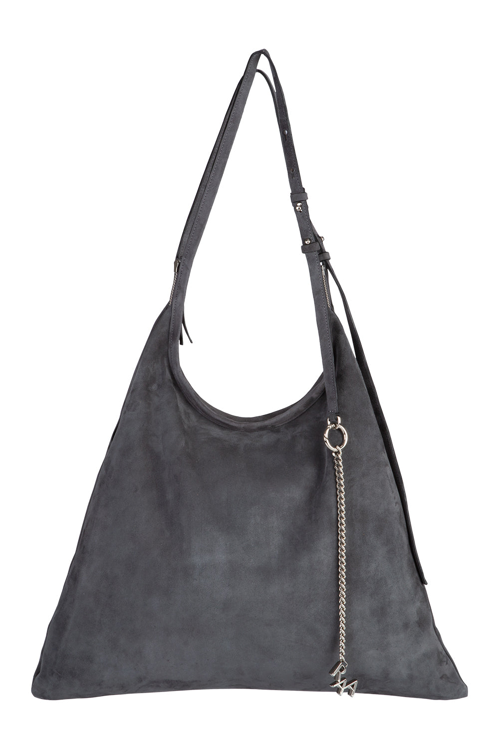 Pinna Bag- Gray Suede & Silver - 0