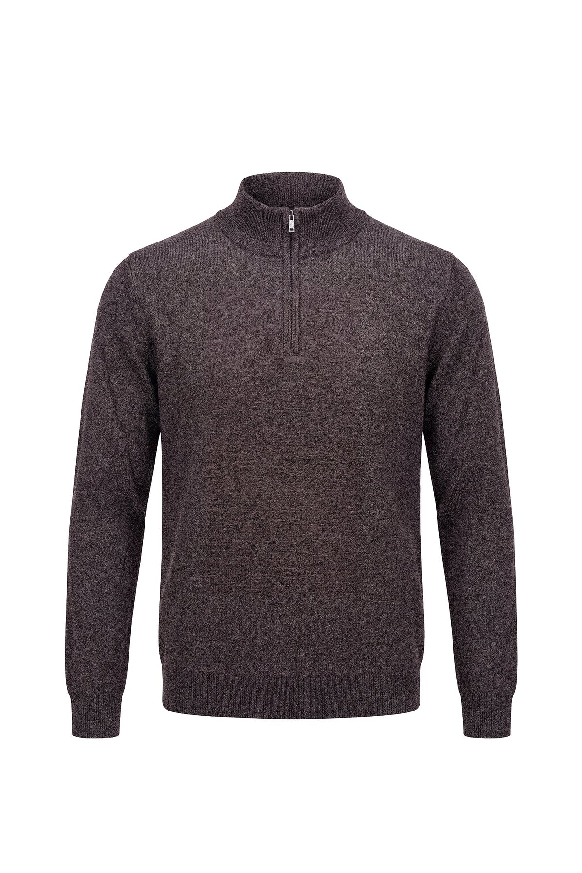 Erkek Relaxed Fit Zipper Mock Turtleneck