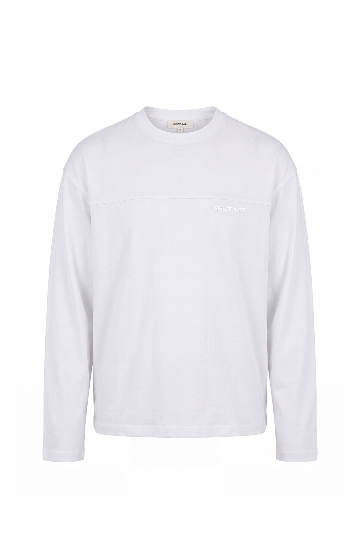 Erkek Relaxed Fit Logo Print Long Sleeve T-Shirt - Beyaz