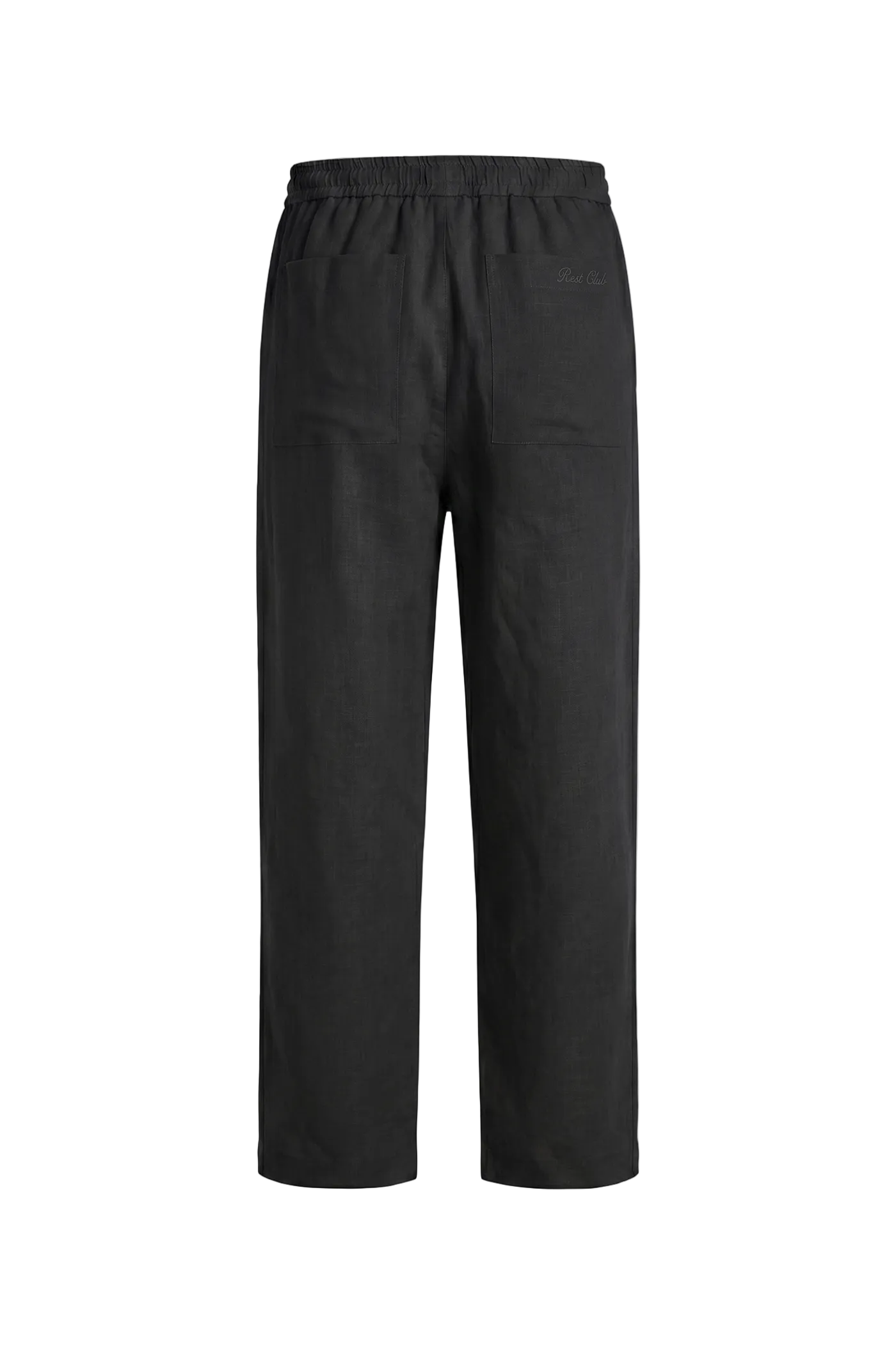 Erkek Relaxed Fit Rest Club Linen Pants - Siyah