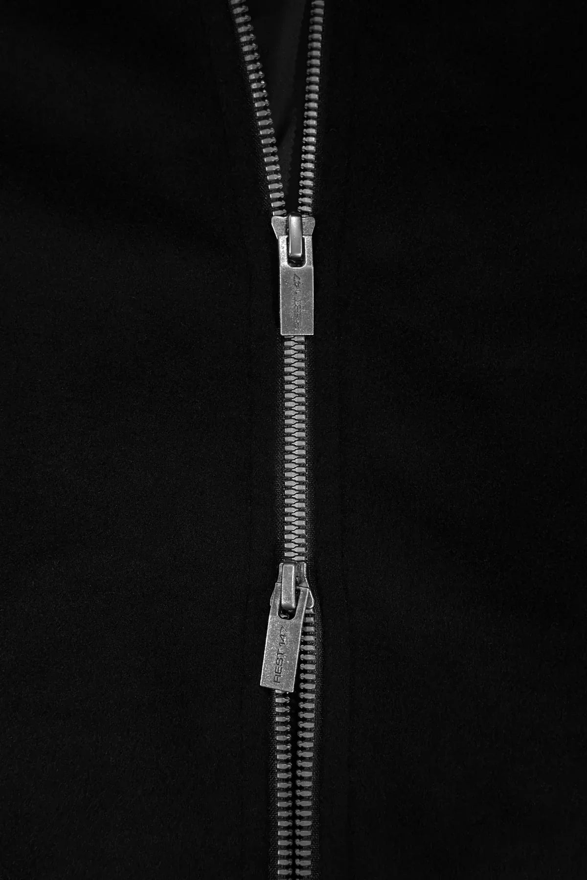 Erkek Relaxed Fit Wool Zipper Jacket Siyah