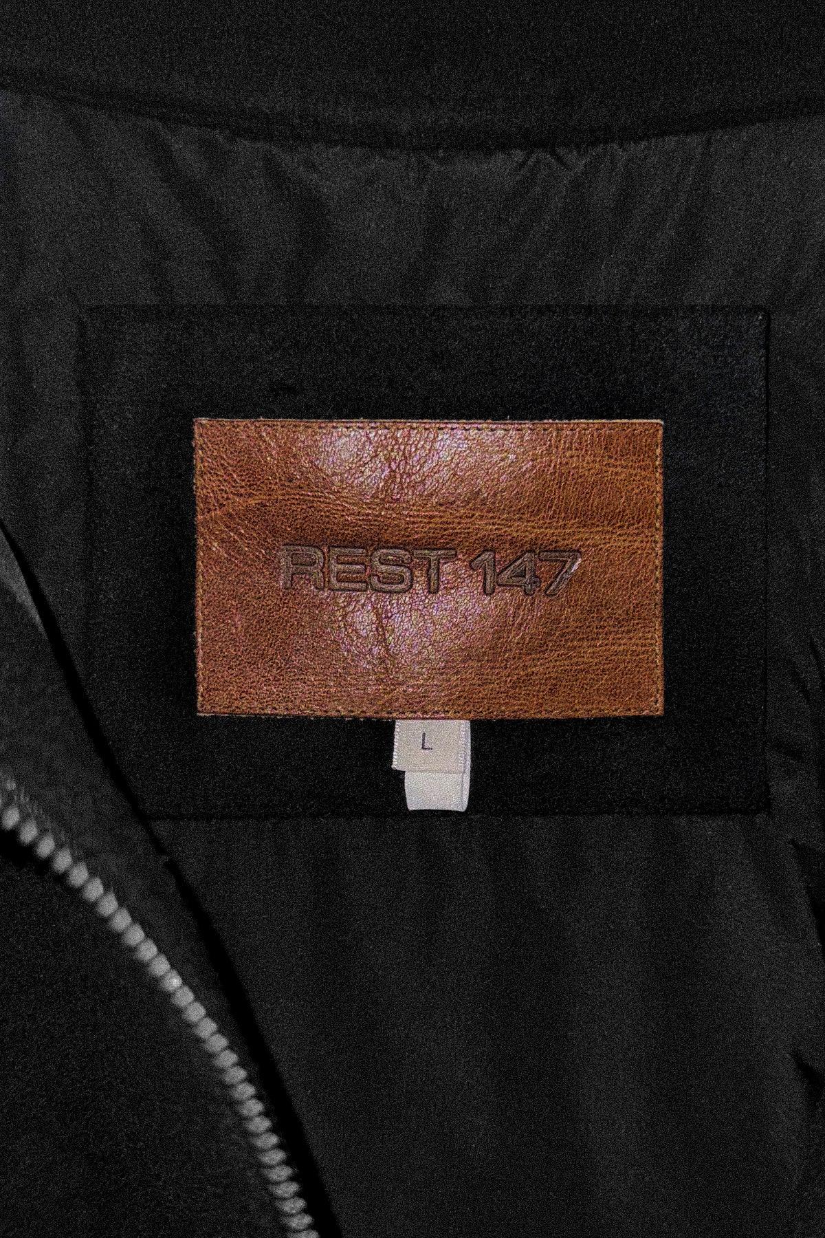 Erkek Relaxed Fit Wool Zipper Jacket Siyah