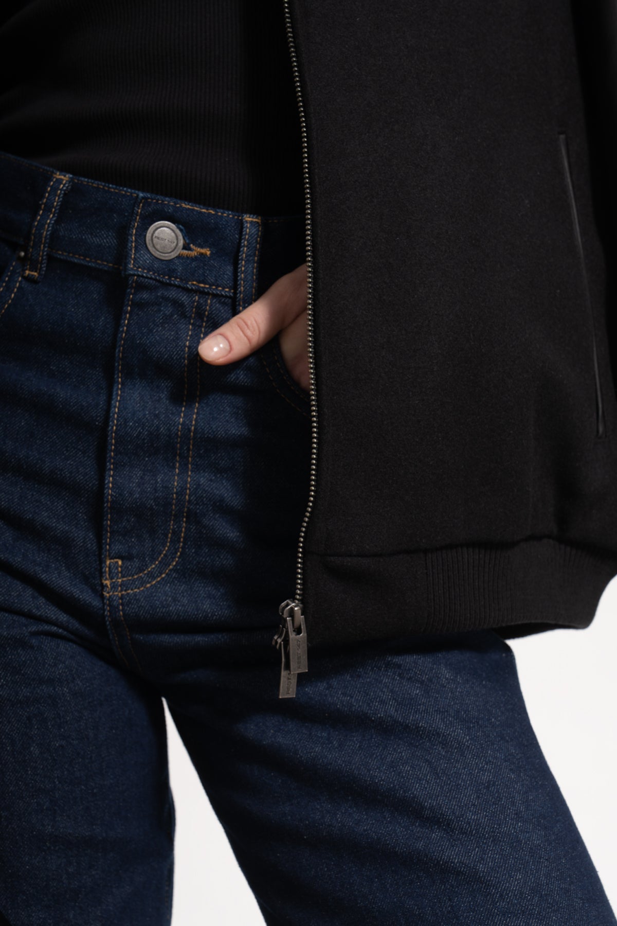 Unisex Relaxed Fit Leather College Jacket - Siyah