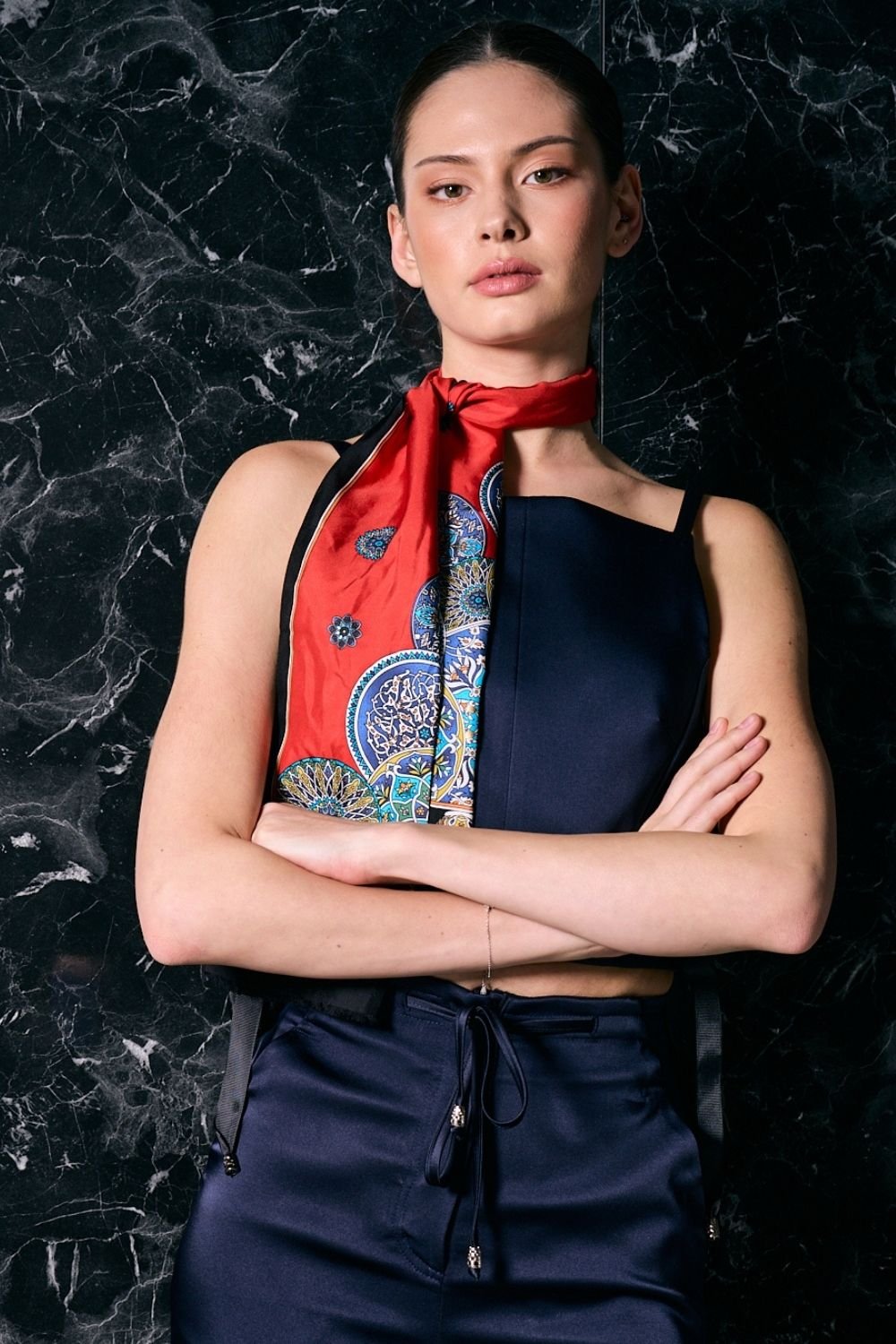 Rafael Fernè-Chole Lacivert Üst-Crop Top-3-Milagron.com