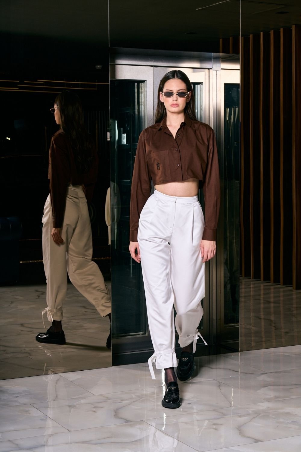 Rafael Fernè-Kahverengi Logo Crop Gömlek-Gömlek-3-Milagron.com