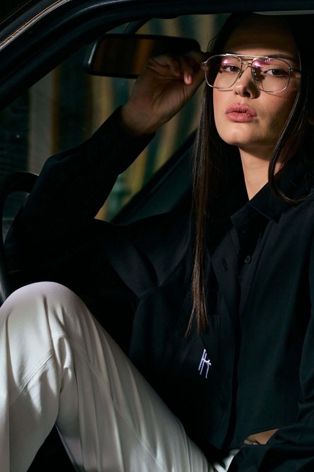 Rafael Fernè-Siyah Logo Oversize Gömlek-Gömlek-1-Milagron.com