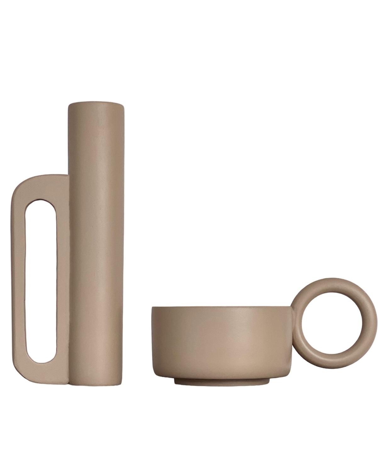 Raika Studio-Marfa Beige Set-Mumluk & Şamdan-1-Milagron.com