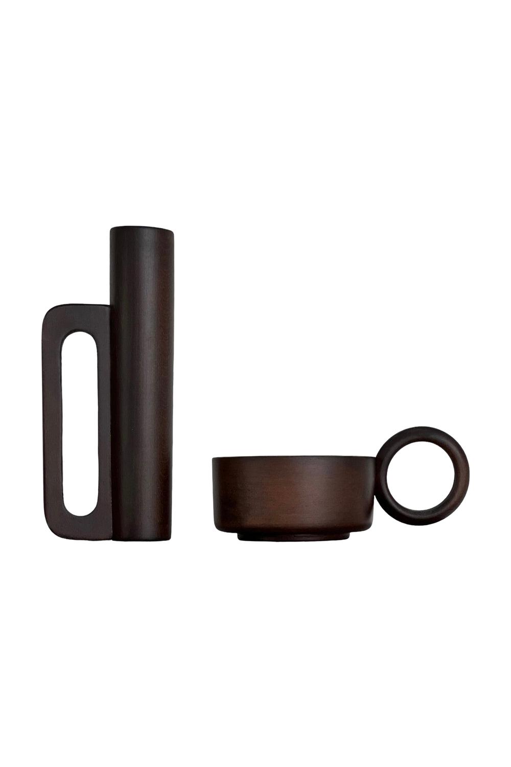 Raika Studio-Marfa Walnut Set-Mumluk & Şamdan-1-Milagron.com