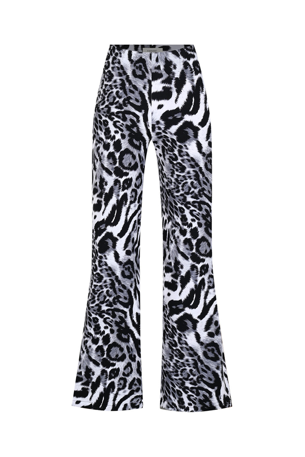 Ramme-Animal Print Black And Whi̇te Pant-Pantolon-1-Milagron.com