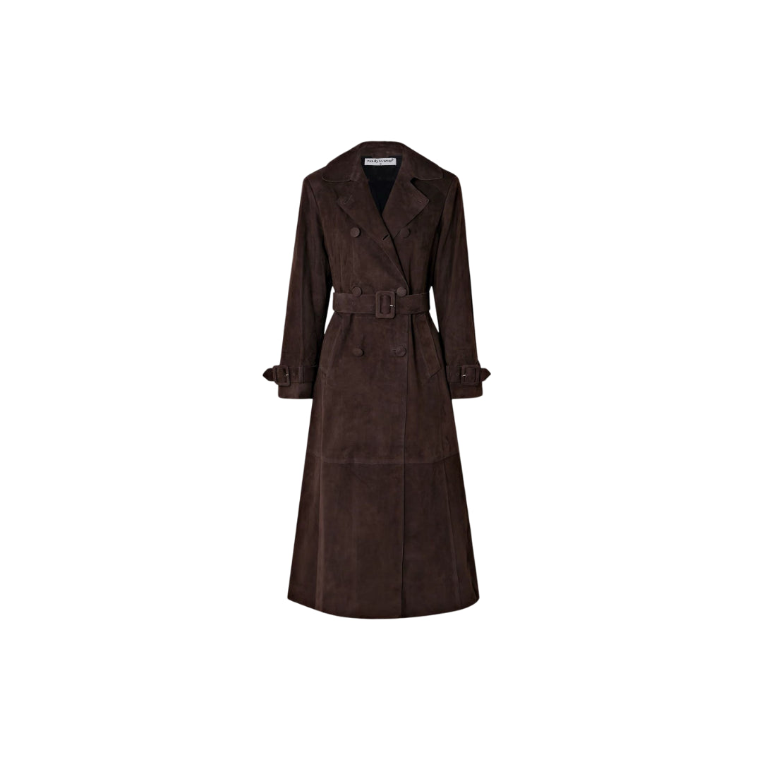 Ready To Wear Design Studio-Cleo Süet Trenckot-Trençkot-1-Milagron.com