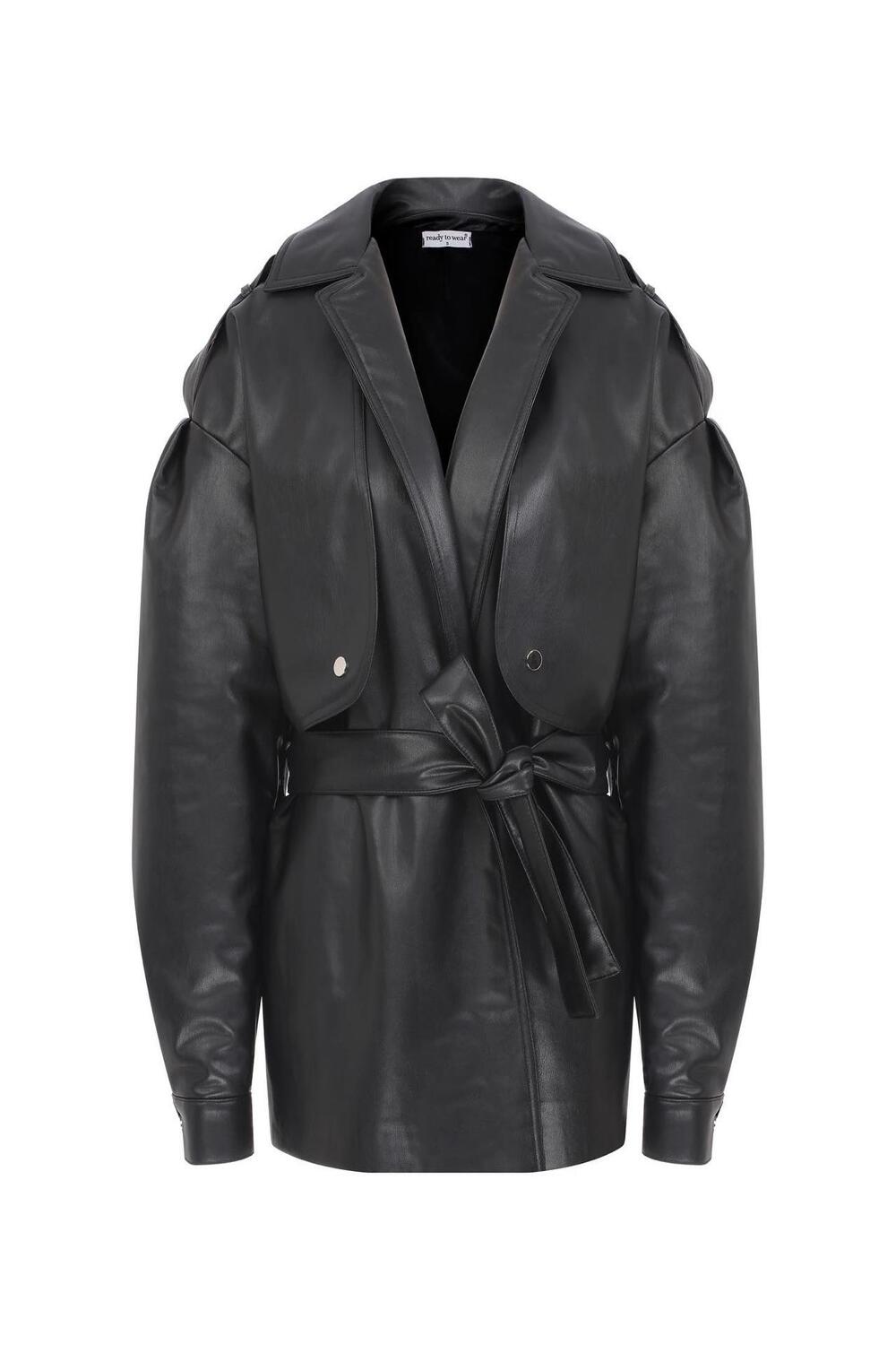 Ready To Wear Design Studio-Windy Vegan Deri̇ Ceket-Deri Mont-1-Milagron.com