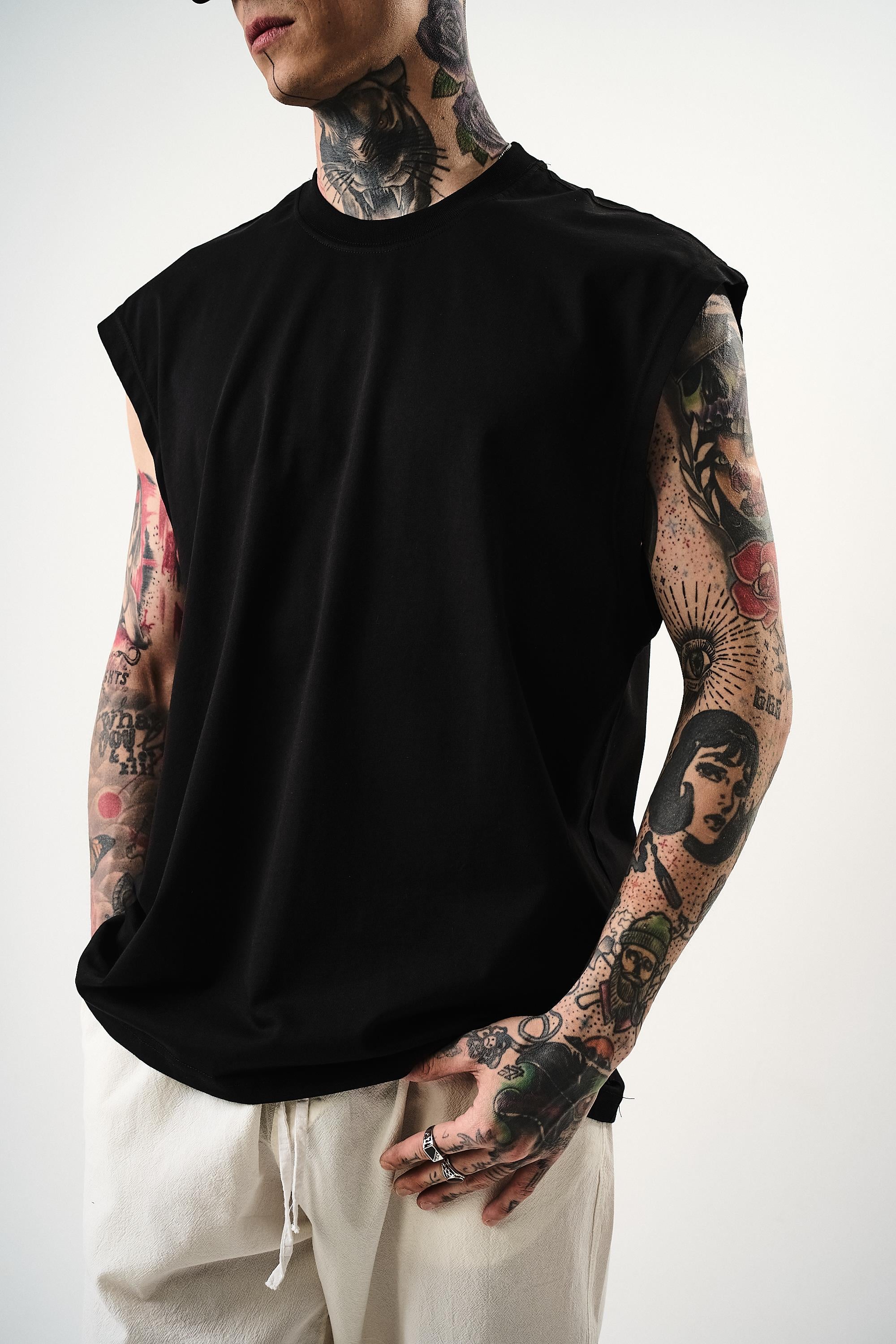 Erkek Basic Tank Top Atlet Siyah