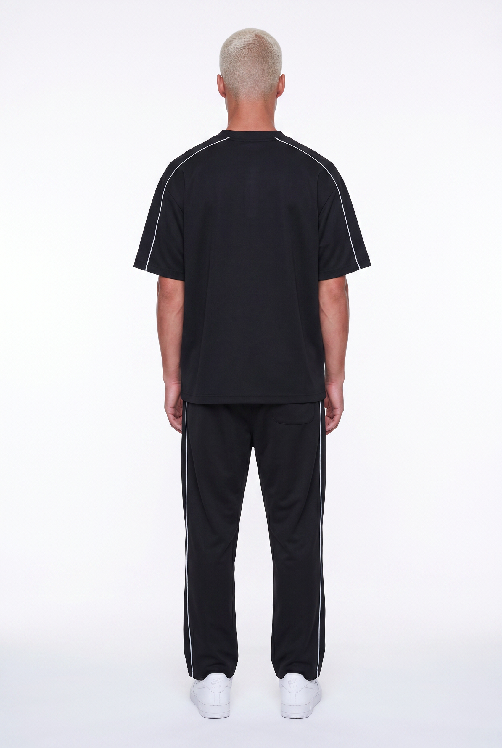 Erkek Court Baskılı Regular Fit Eşofman Takımı Siyah