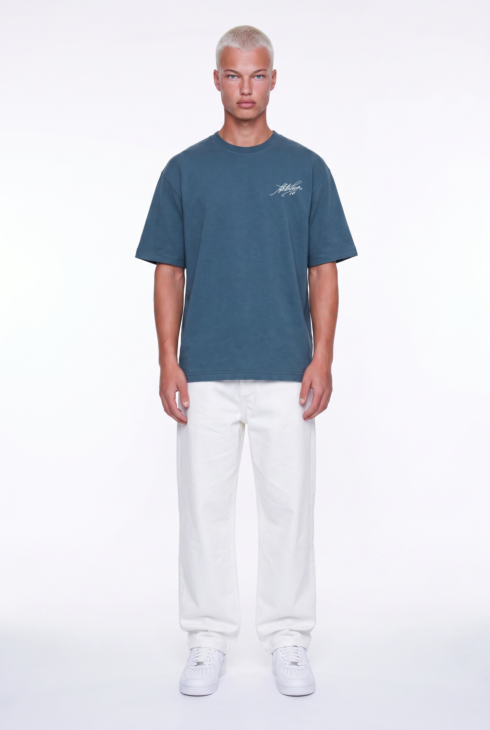 Erkek Del Piero Baskılı Oversize T-Shirt Petrol