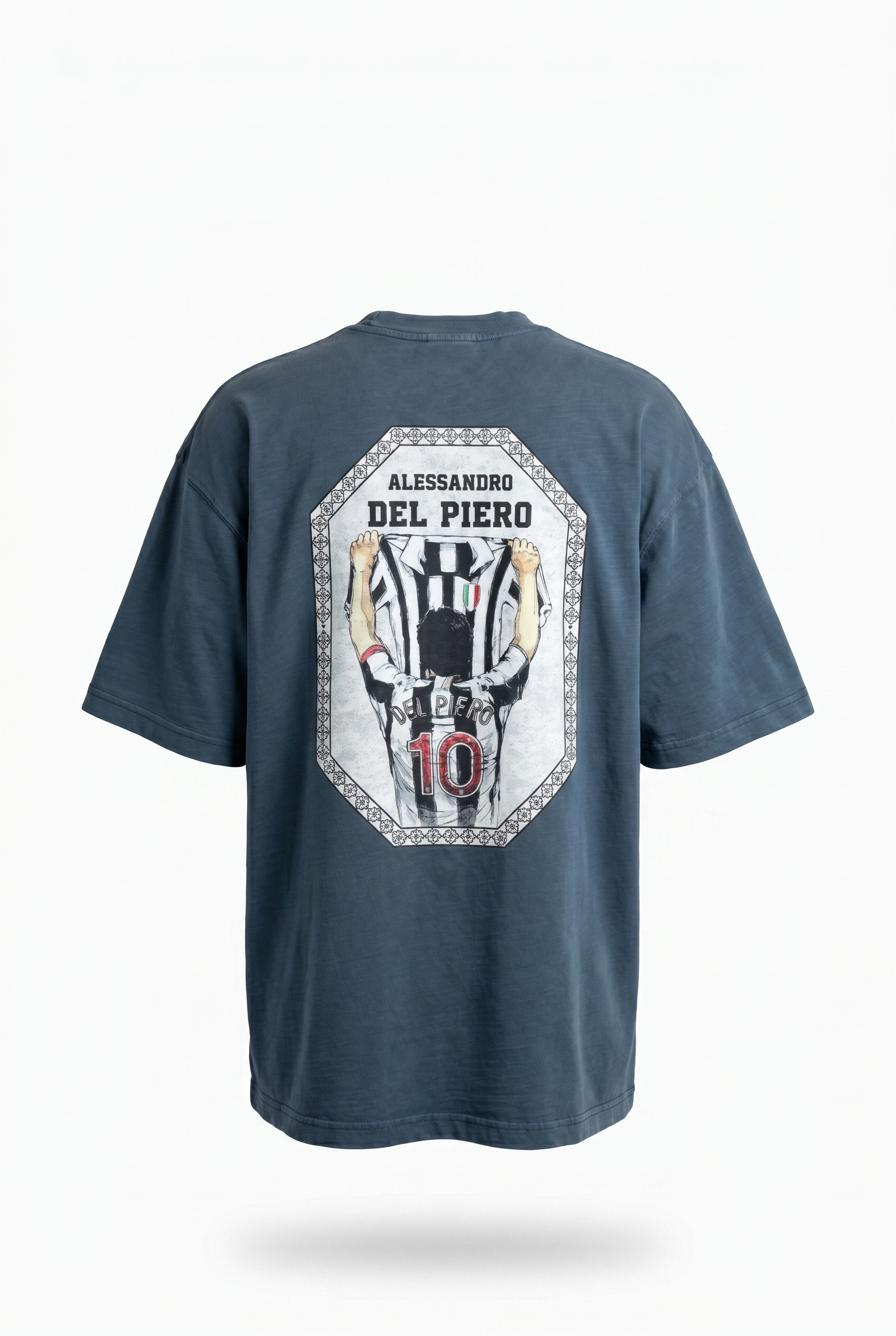 Erkek Del Piero Baskılı Oversize T-Shirt Petrol