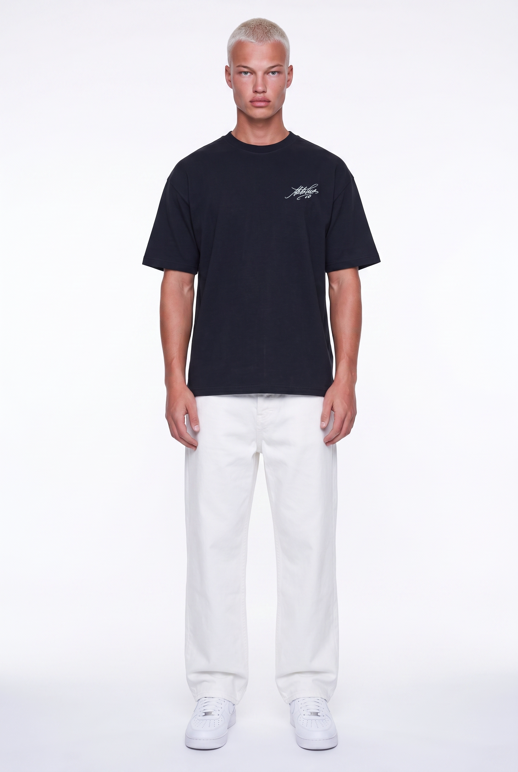 Erkek Del Piero Baskılı Oversize T-Shirt Siyah