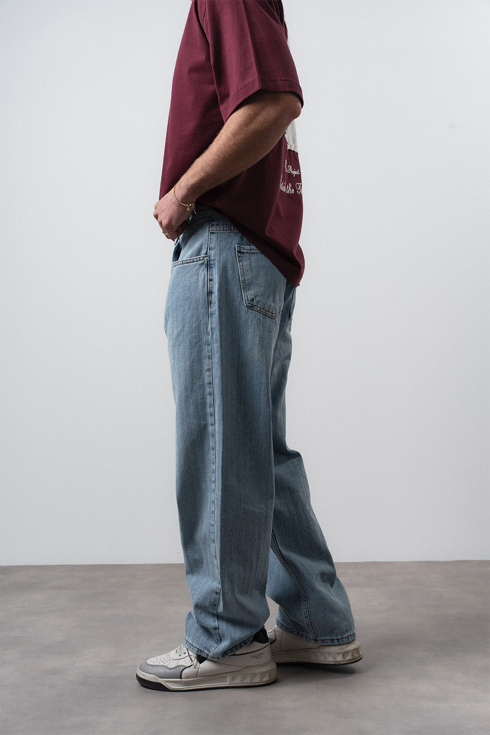 Respire-Erkek Desenli Baggy Jean Açık Mavi-Kot Pantolon-3-Milagron.com