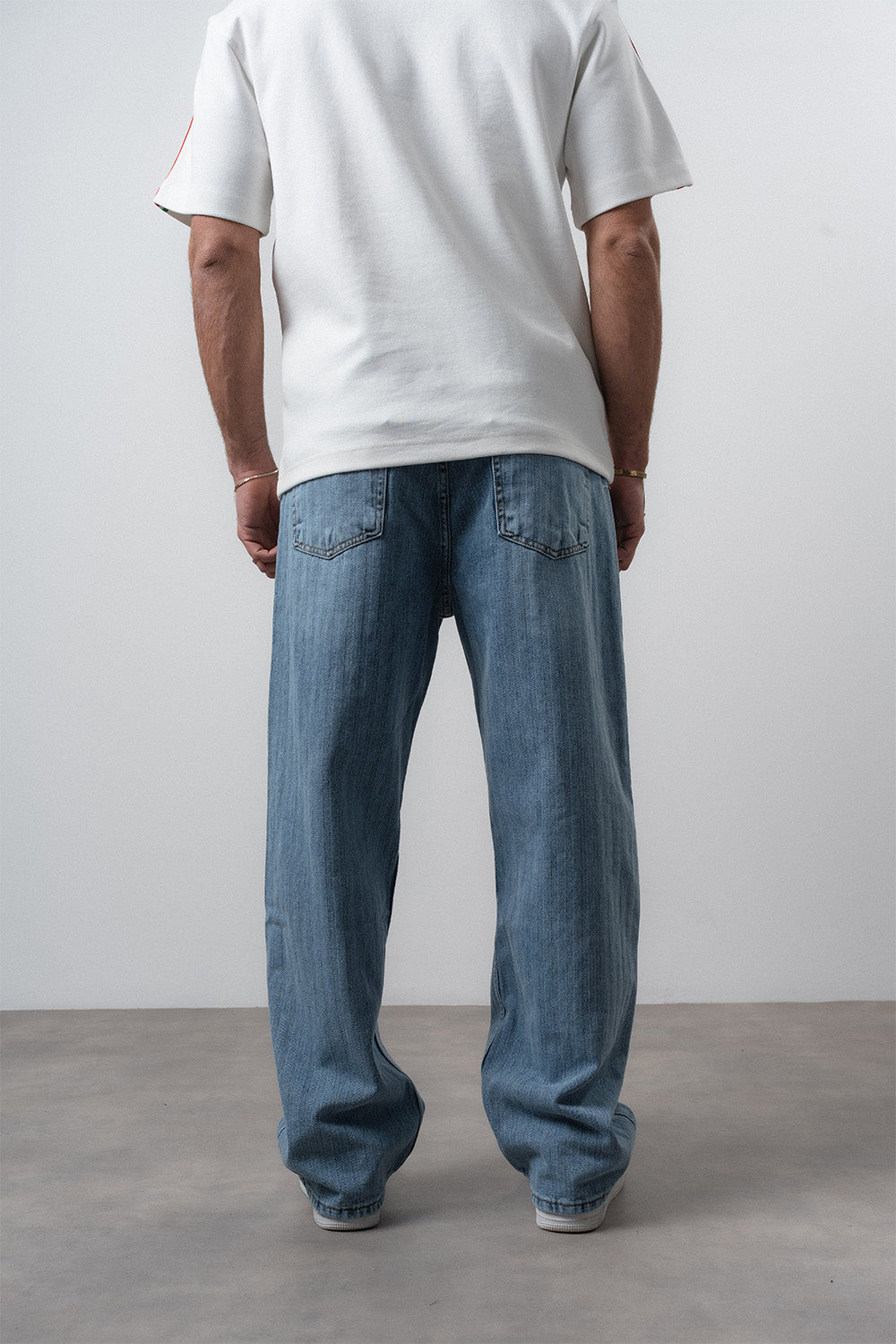 Respire-Erkek Desenli Baggy Jean Mavi-Kot Pantolon-4-Milagron.com