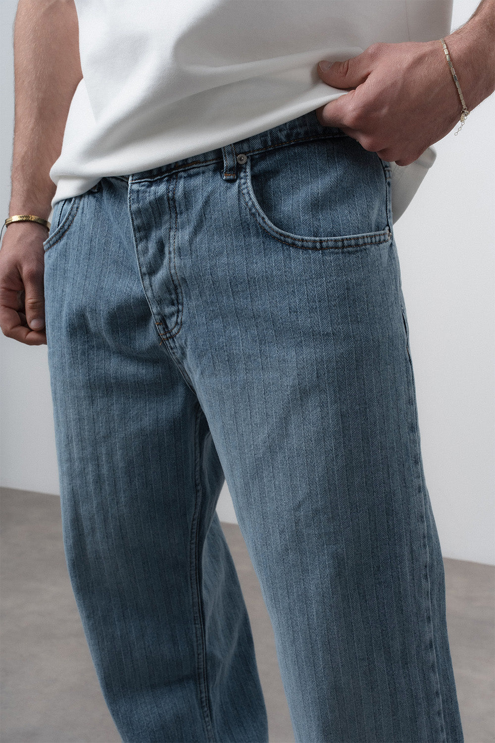 Respire-Erkek Desenli Baggy Jean Mavi-Kot Pantolon-6-Milagron.com