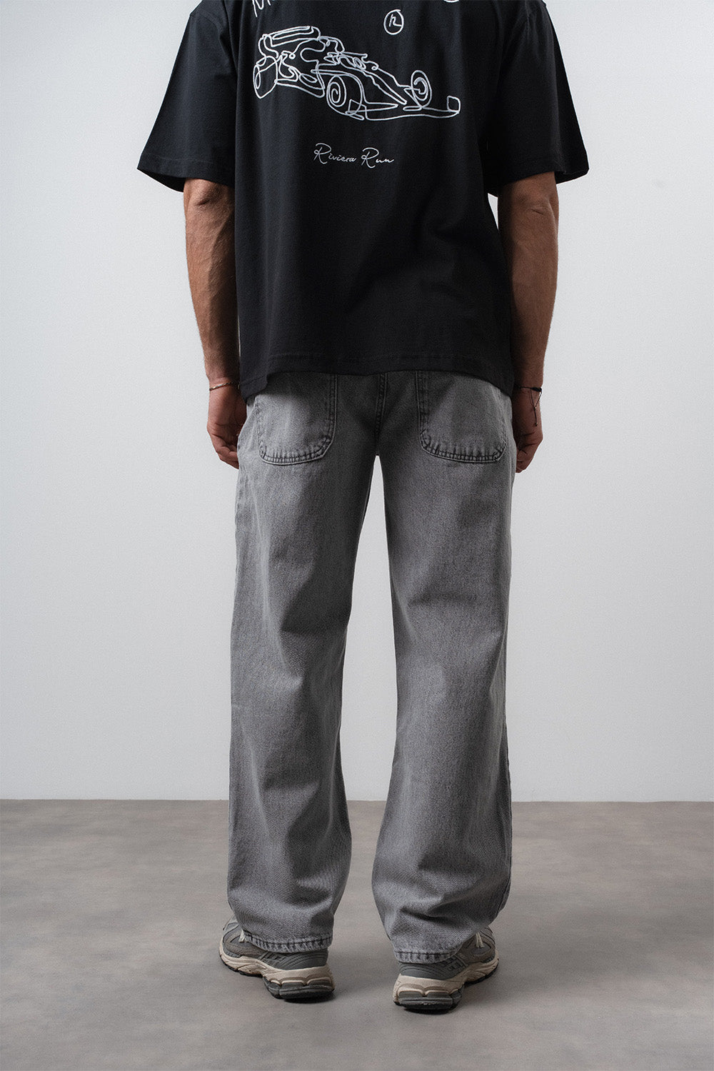 Respire-Erkek Dikiş Detaylı Baggy Jean Gri-Kot Pantolon-3-Milagron.com