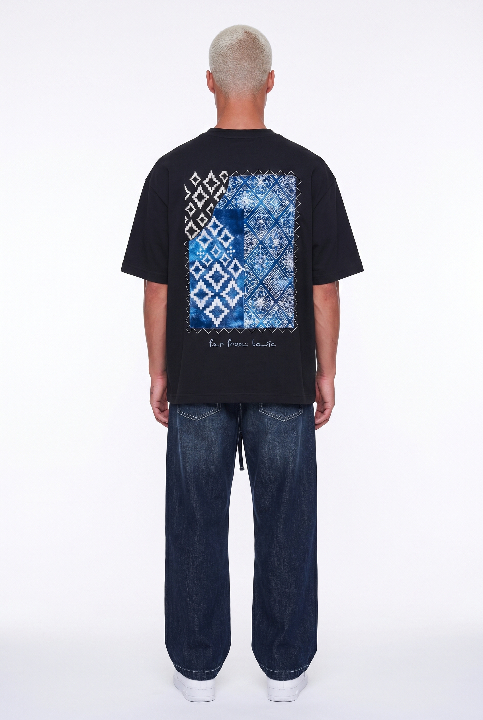 Erkek Ffb Nakış Detaylı Oversize T-Shirt Siyah