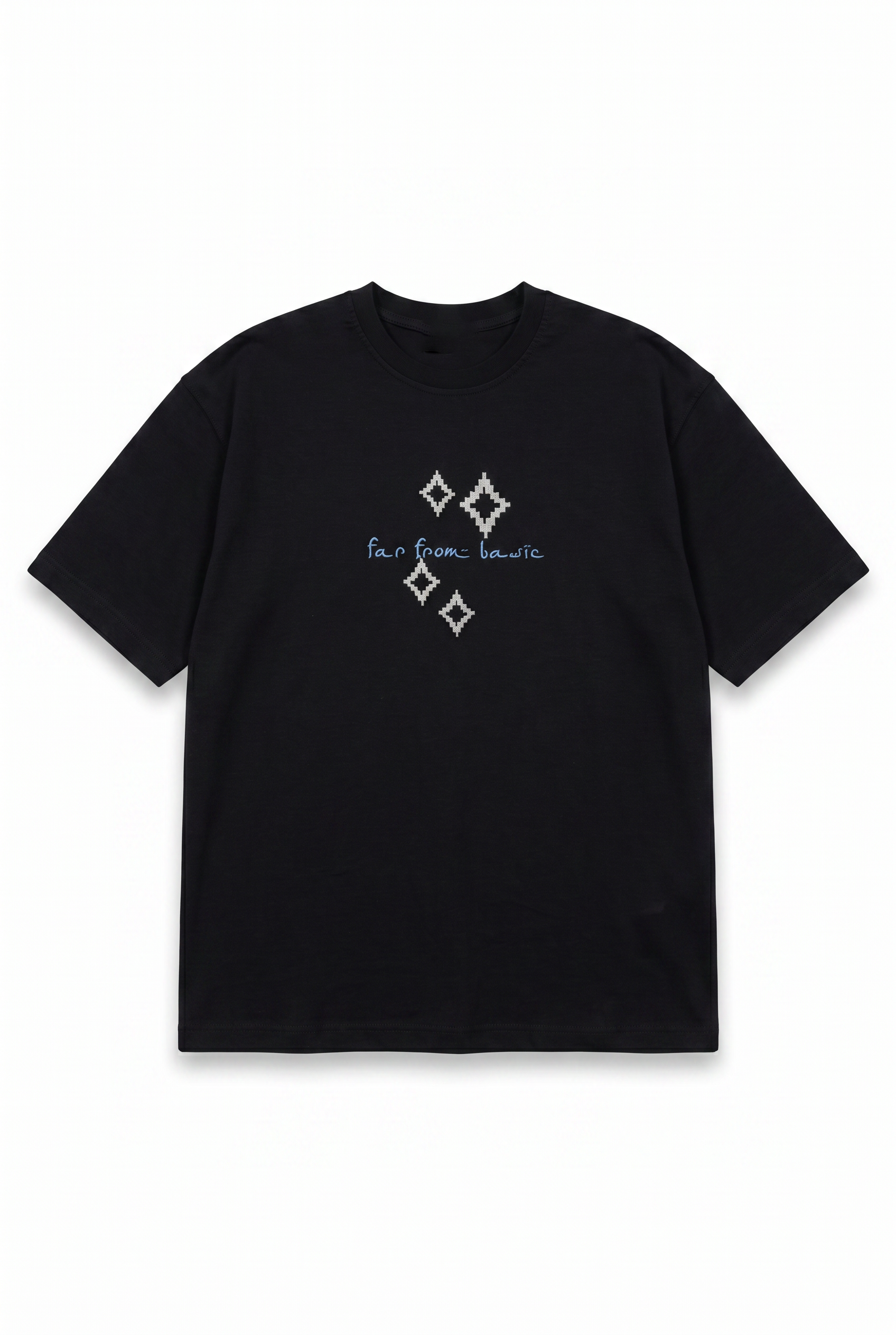Erkek Ffb Nakış Detaylı Oversize T-Shirt Siyah