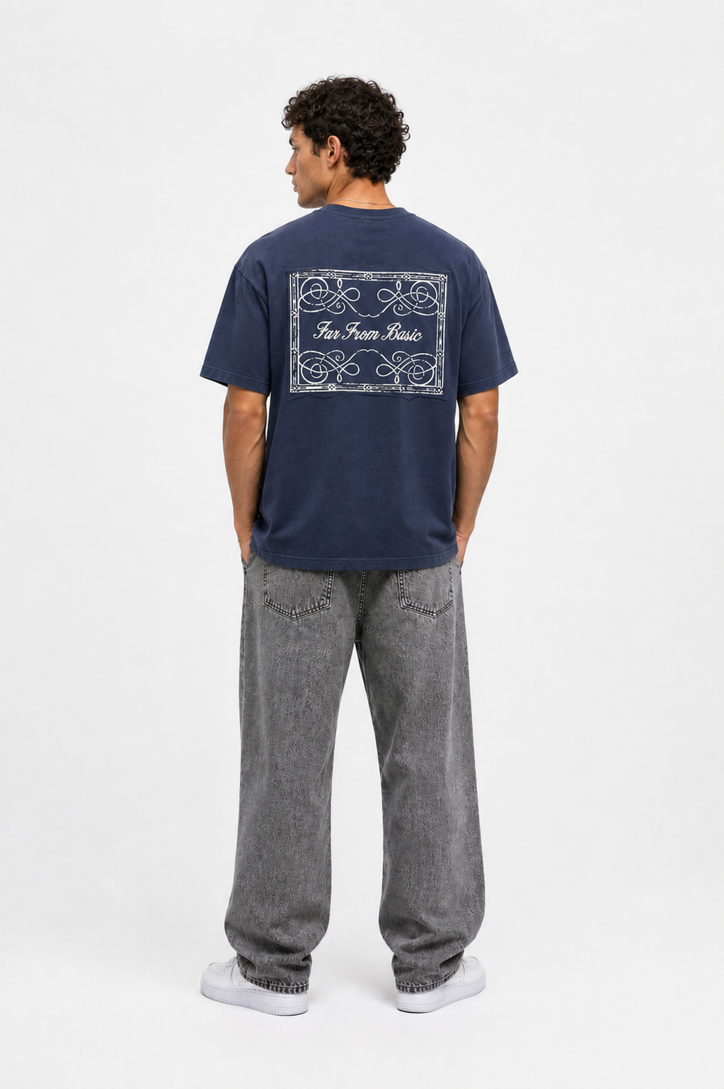 Erkek Ffb Nakışlı Oversize T-Shirt Lacivert