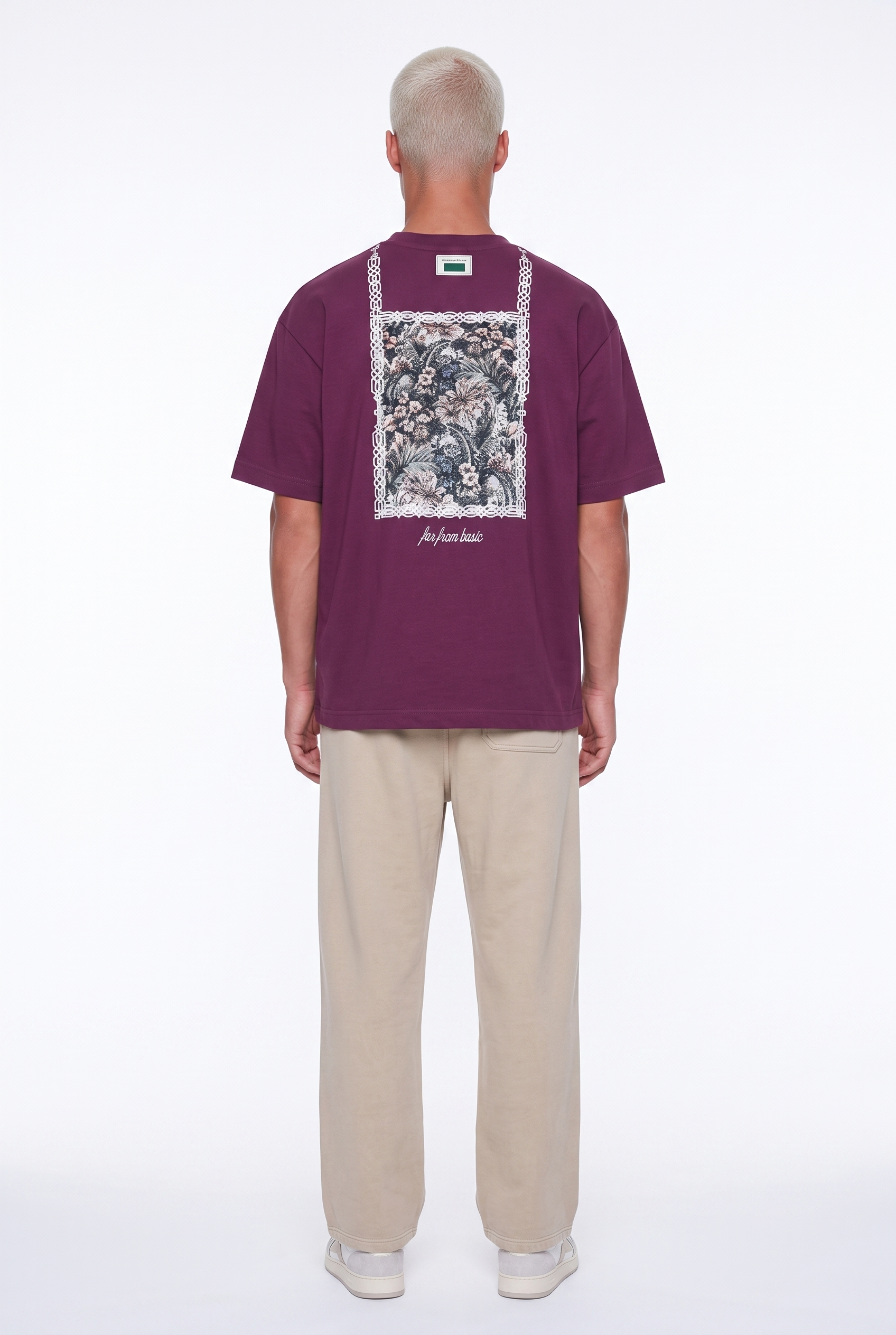 Erkek Ffb Vintage Nakışlı Oversize T-Shirt Vişne