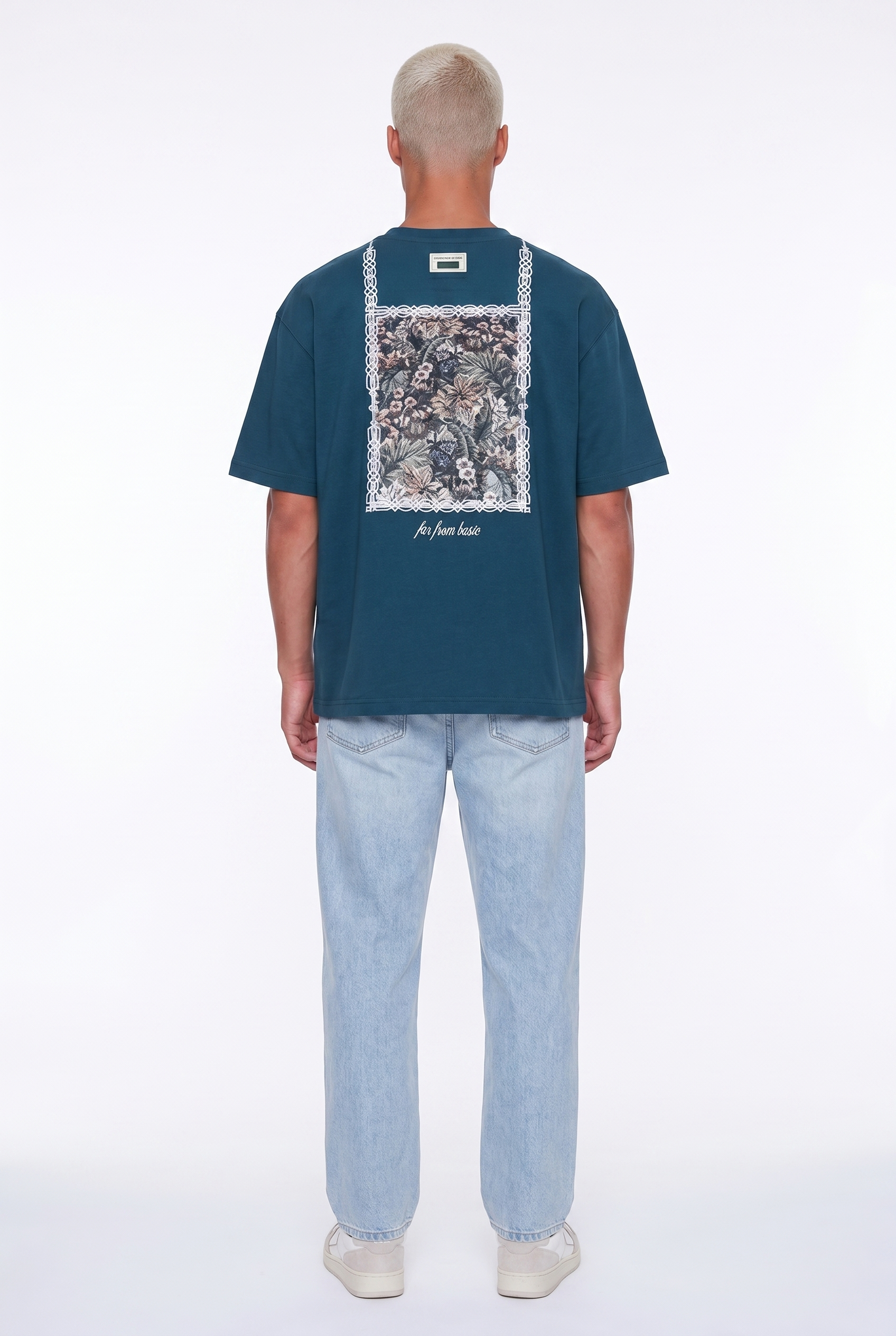 Erkek Ffb Vintage Nakışlı Oversize T-Shirt Zümrüt