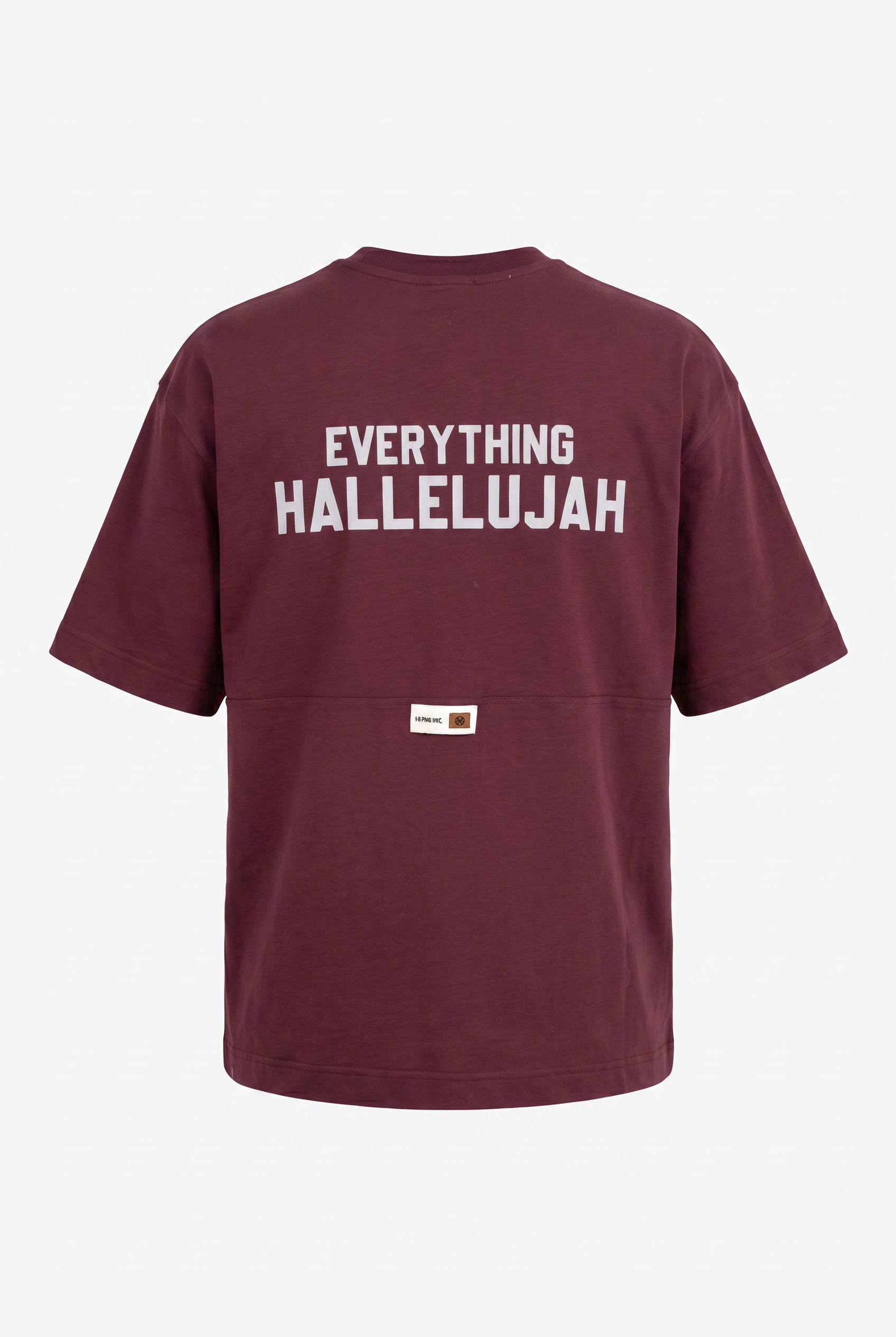 Erkek Hallelujah Baskılı Oversize T-Shirt Bordo