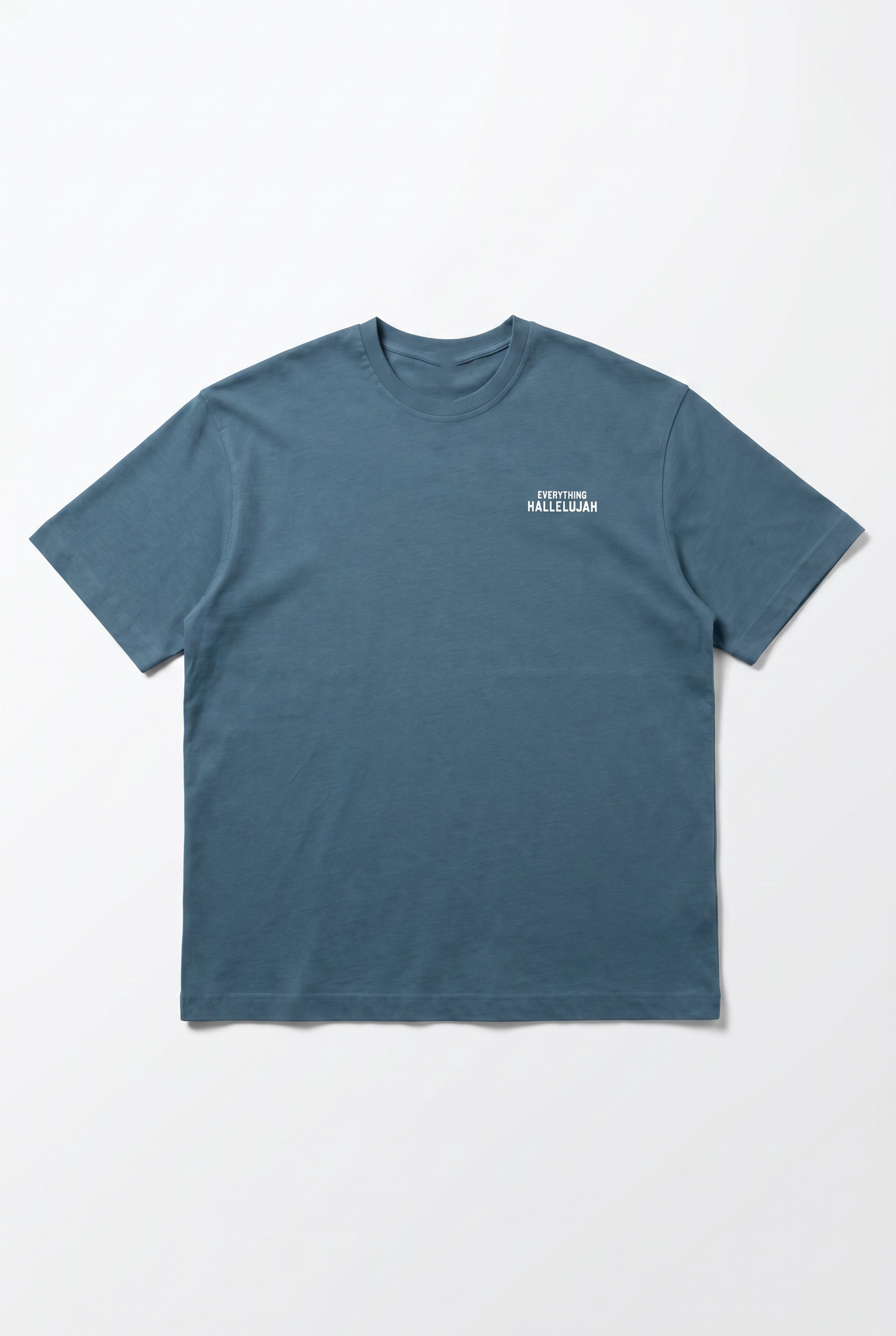 Erkek Hallelujah Baskılı Oversize T-Shirt Petrol