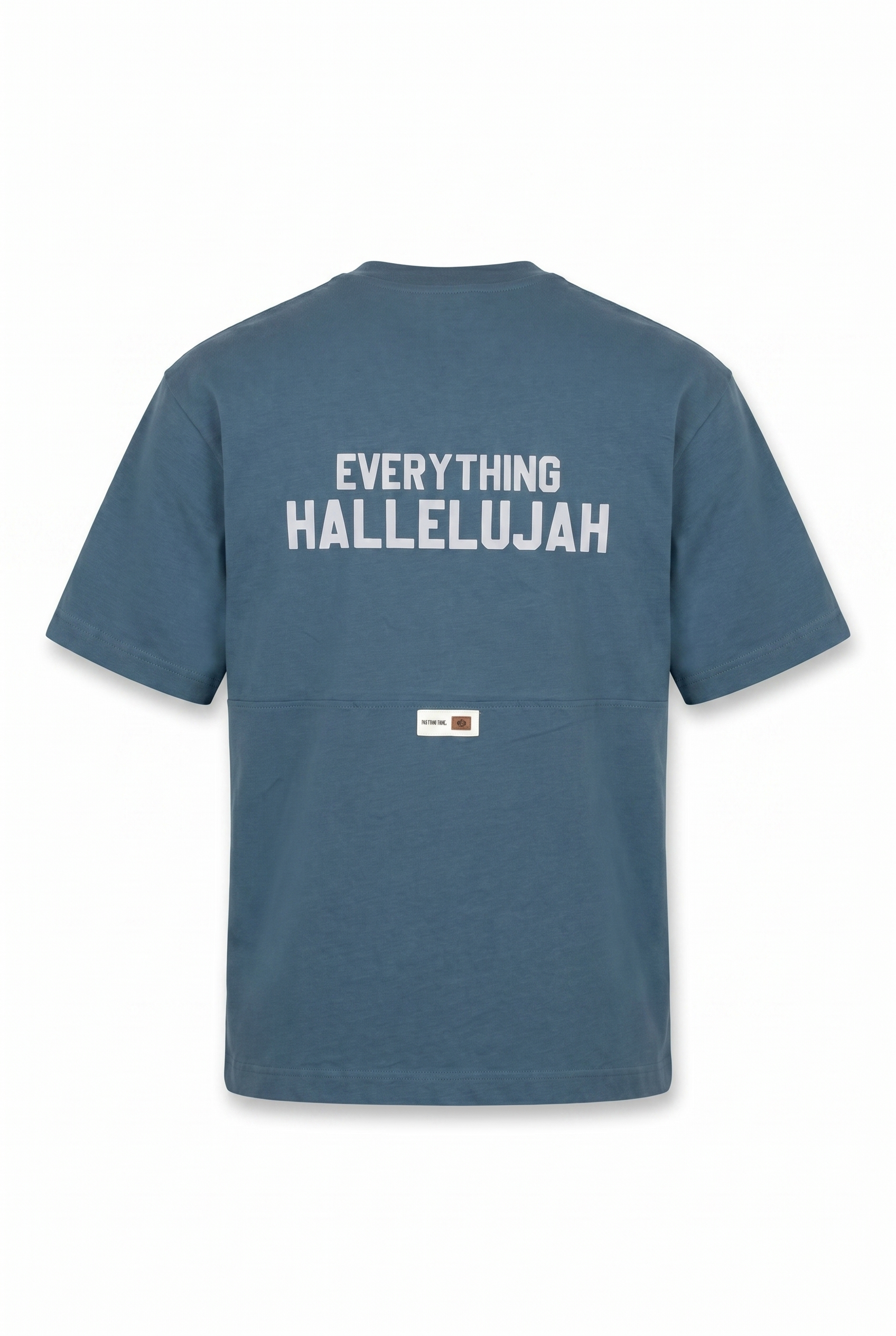 Erkek Hallelujah Baskılı Oversize T-Shirt Petrol