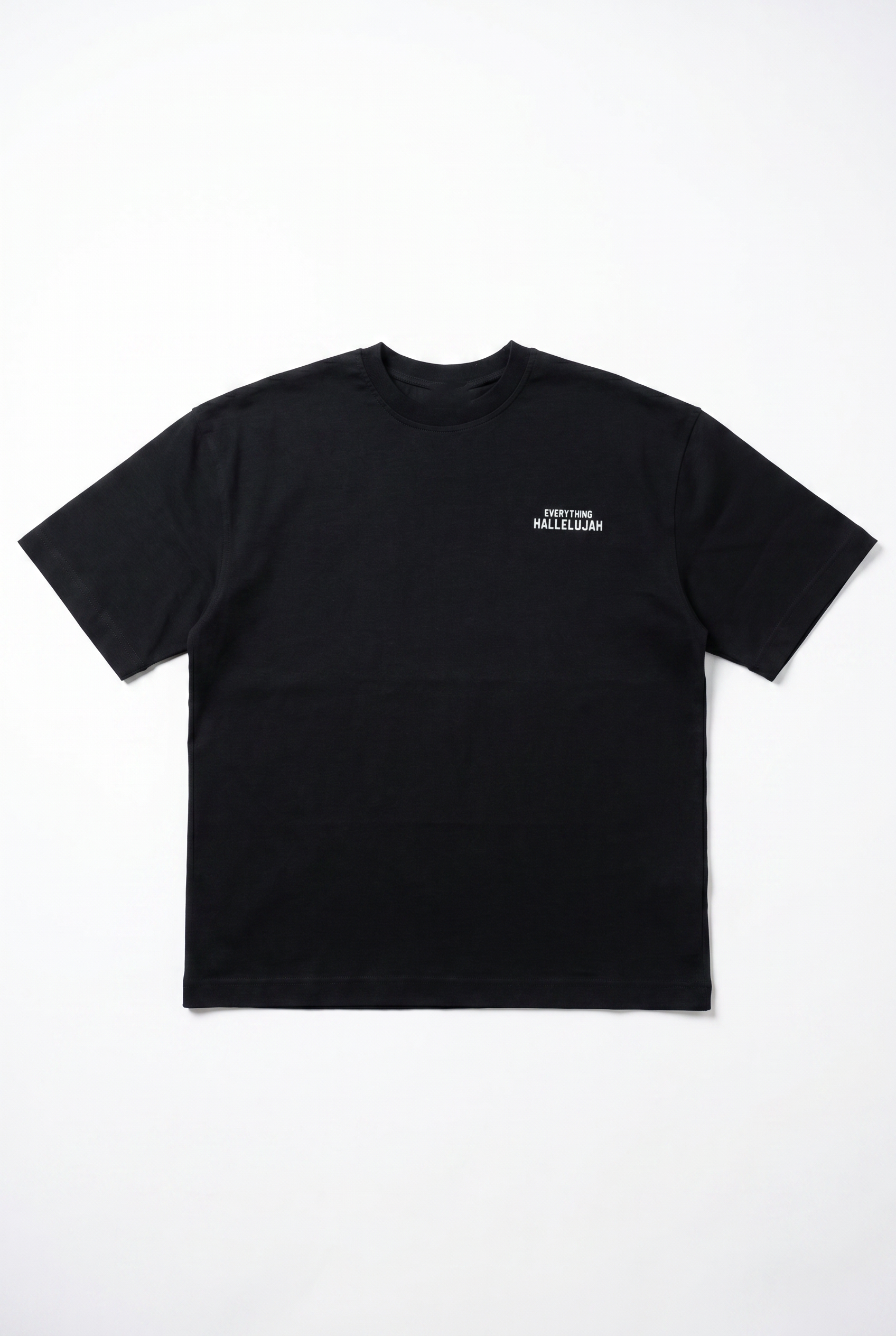 Erkek Hallelujah Baskılı Oversize T-Shirt Siyah
