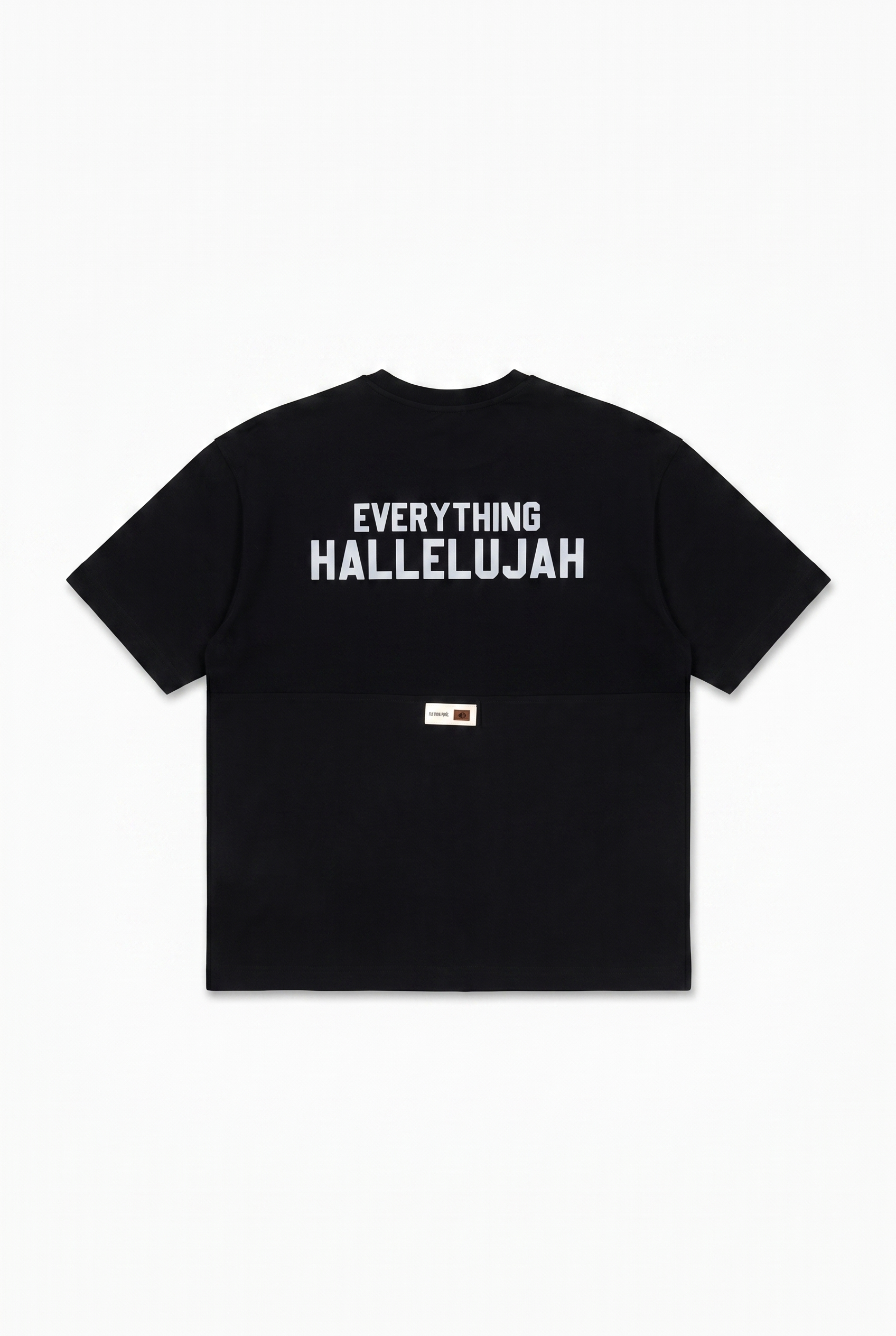 Erkek Hallelujah Baskılı Oversize T-Shirt Siyah