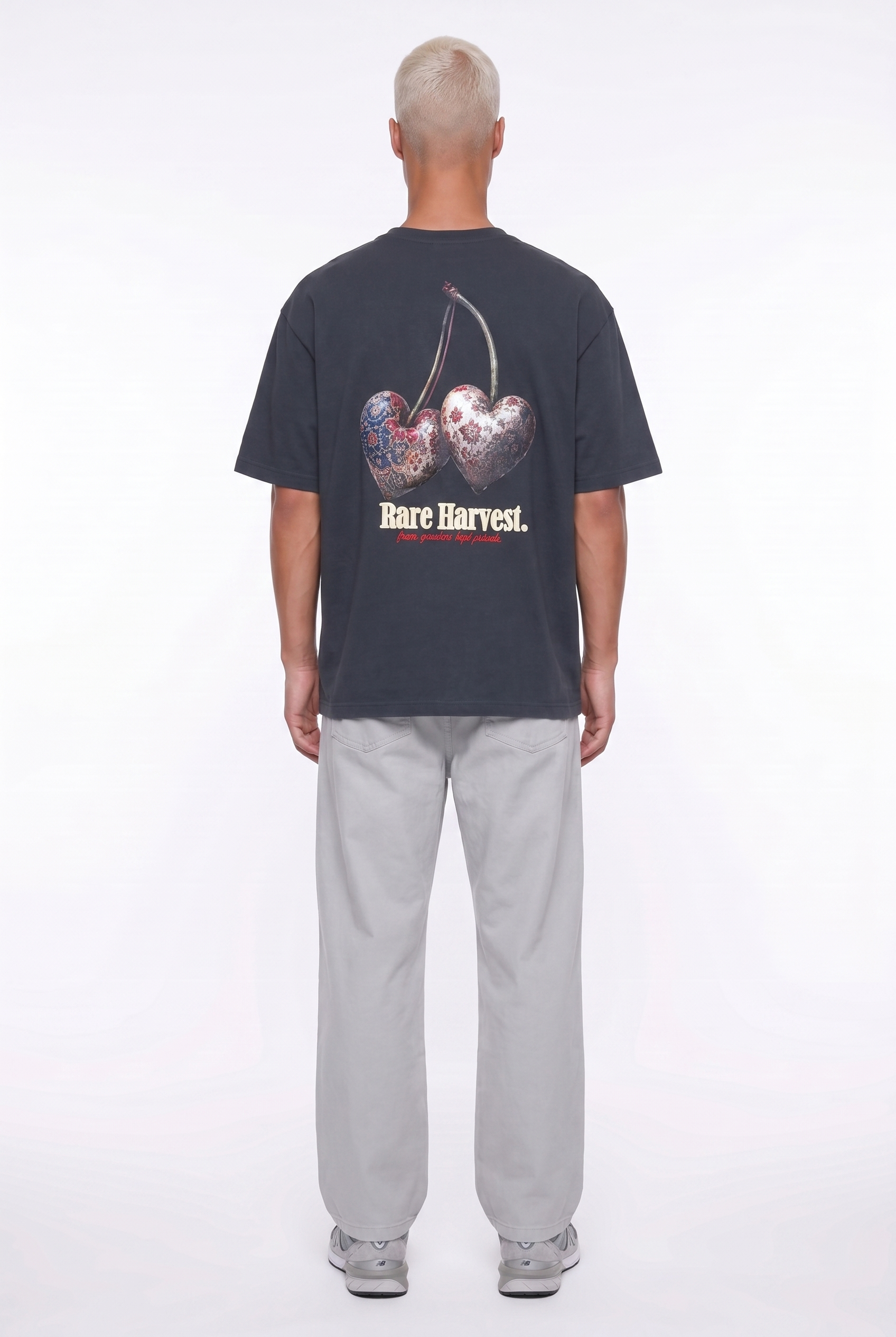 Erkek Harvest Baskılı Oversize T-Shirt Siyah