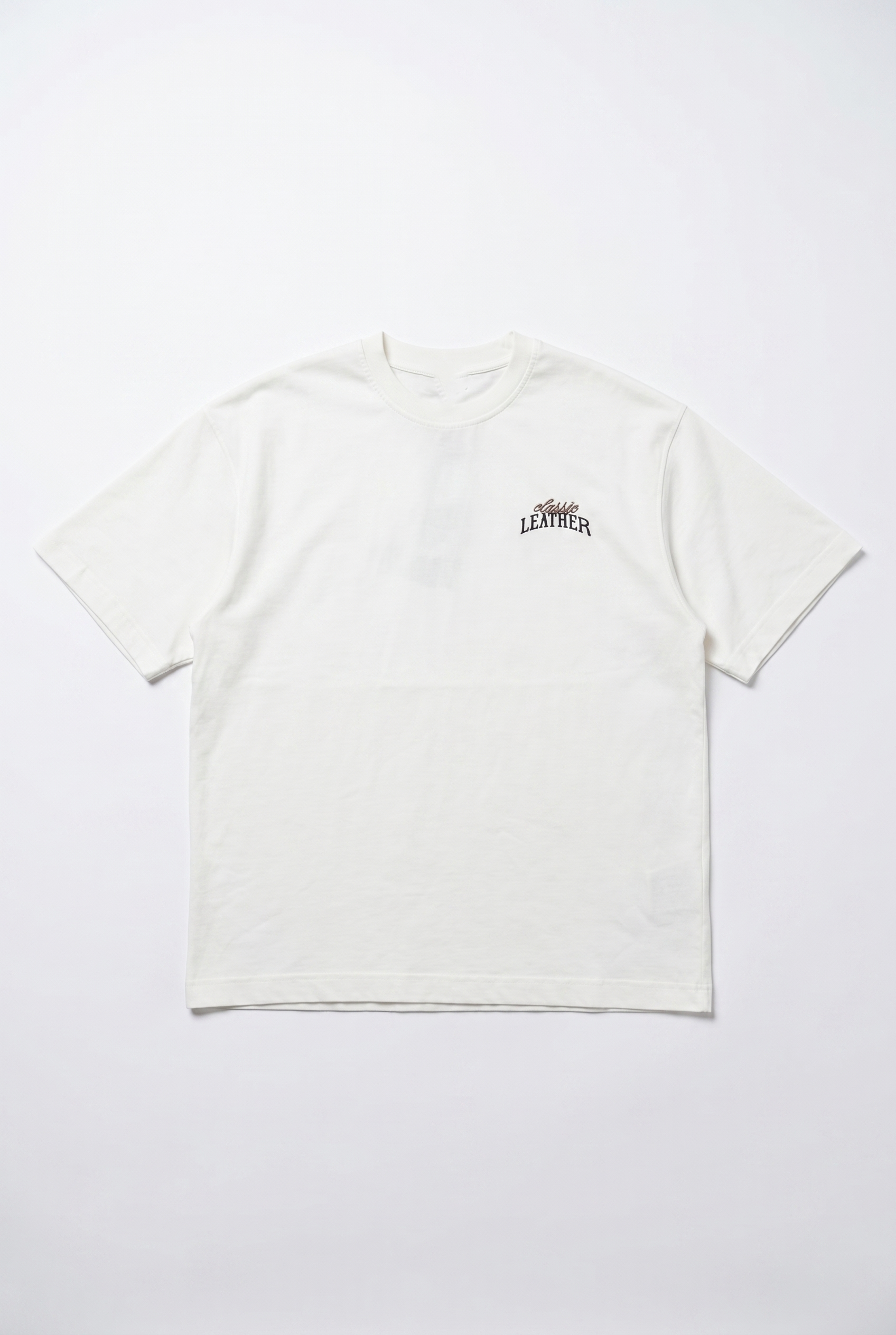 Erkek Leather Baskılı Oversize T-Shirt Ekru
