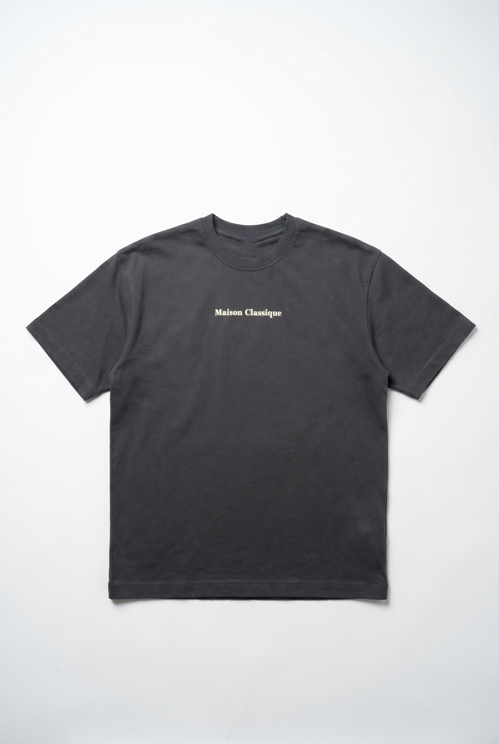 Erkek Maison Baskılı Oversize T-Shirt Füme