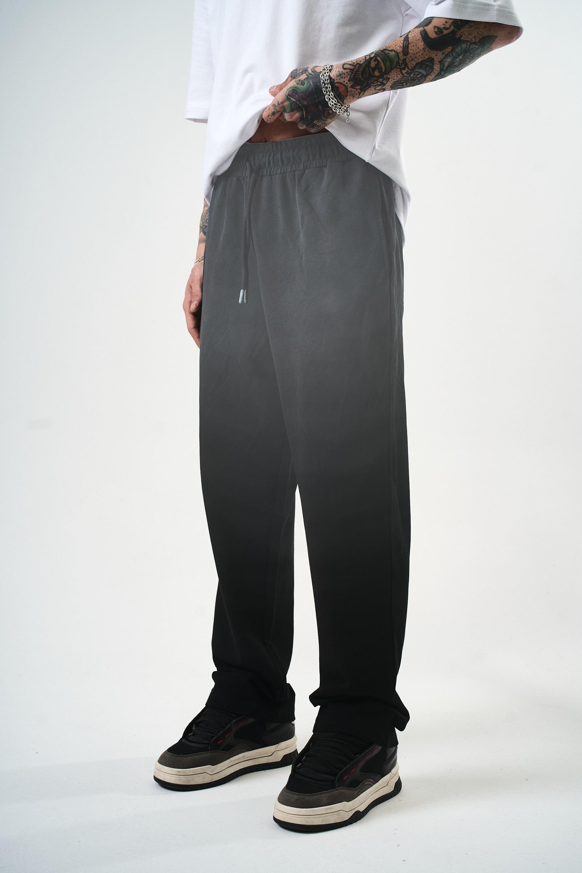 Erkek Sprey Baggy Eşofman Altı Siyah