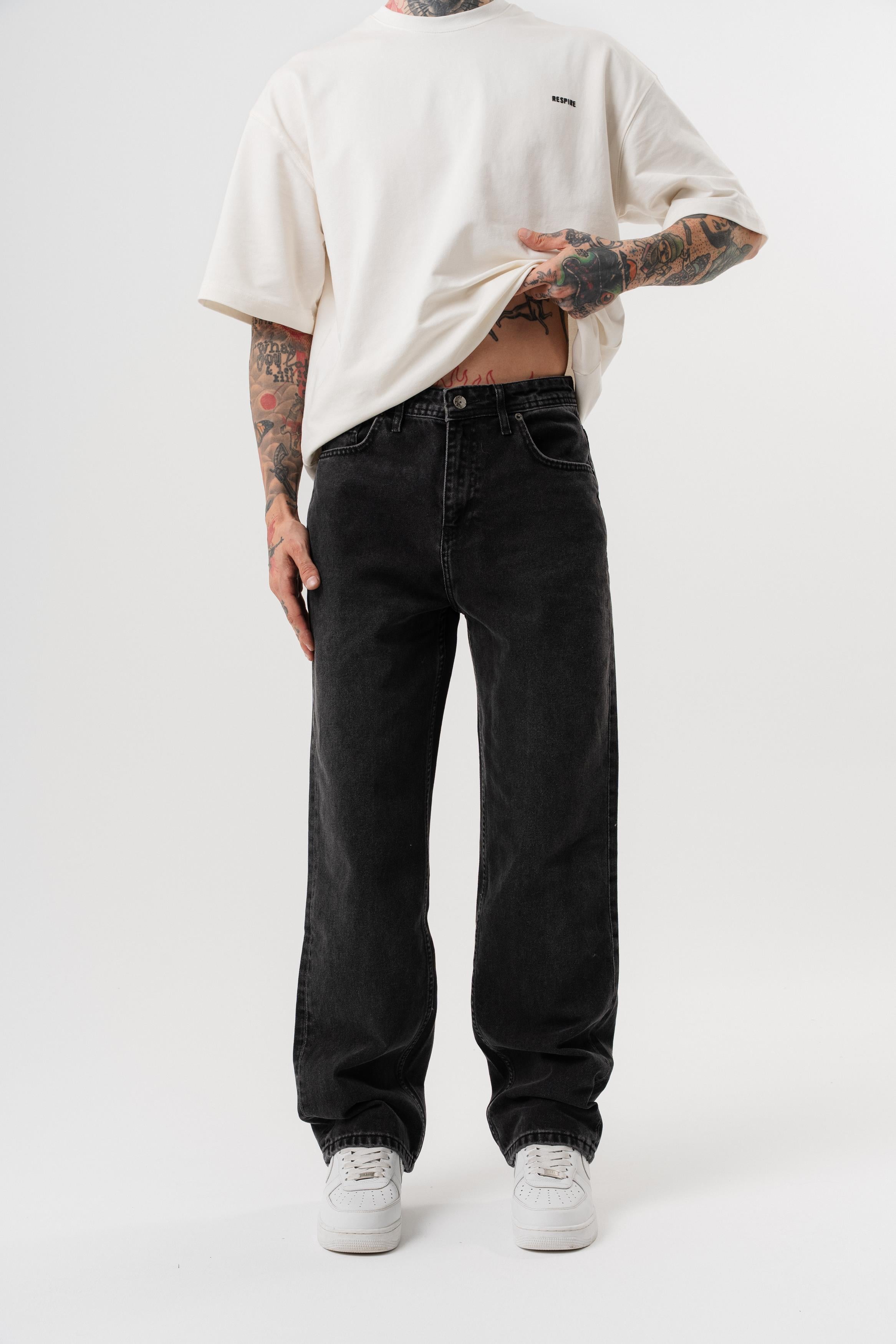 Erkek Washed Baggy Pantolon Antrasit