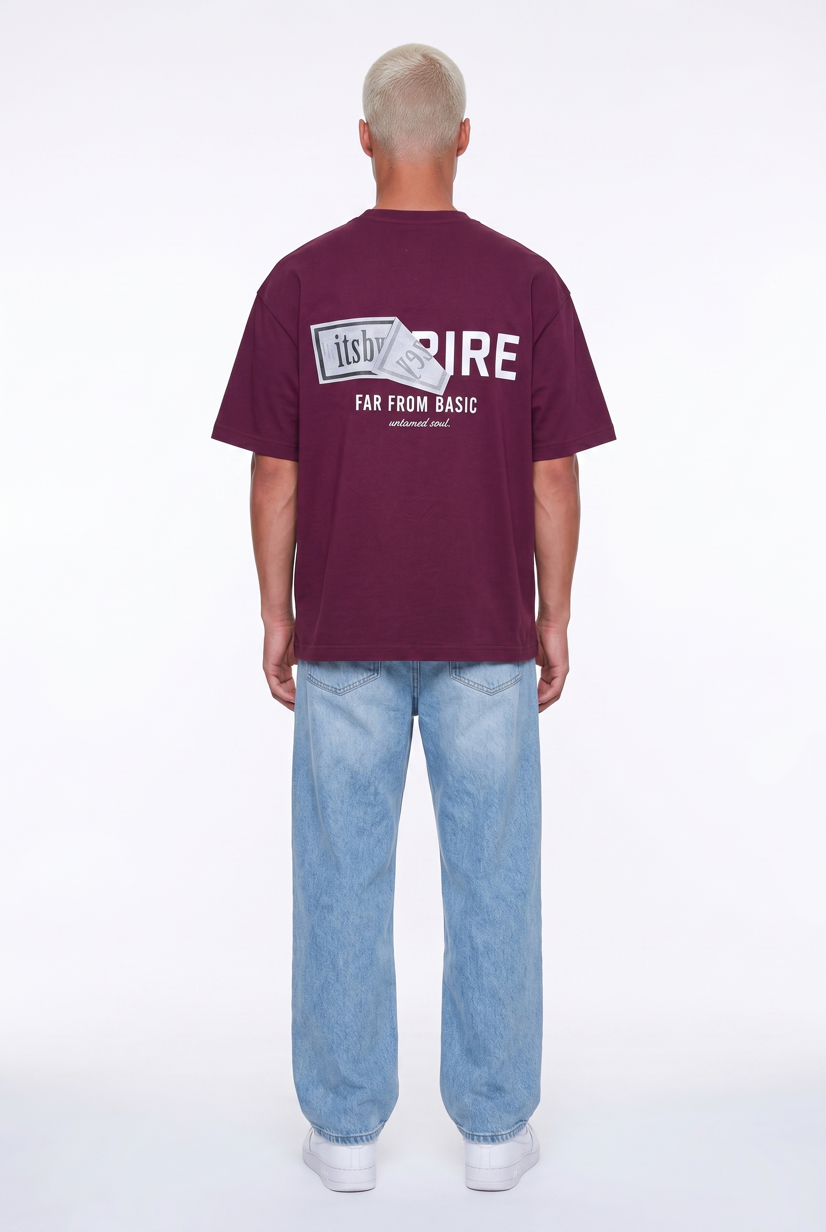Erkek Respire X Itsbyzey Baskılı Oversize T-Shirt Vişne