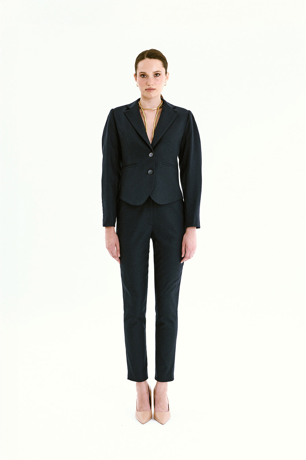 Lacivert Yün Blazer Ceket - 0
