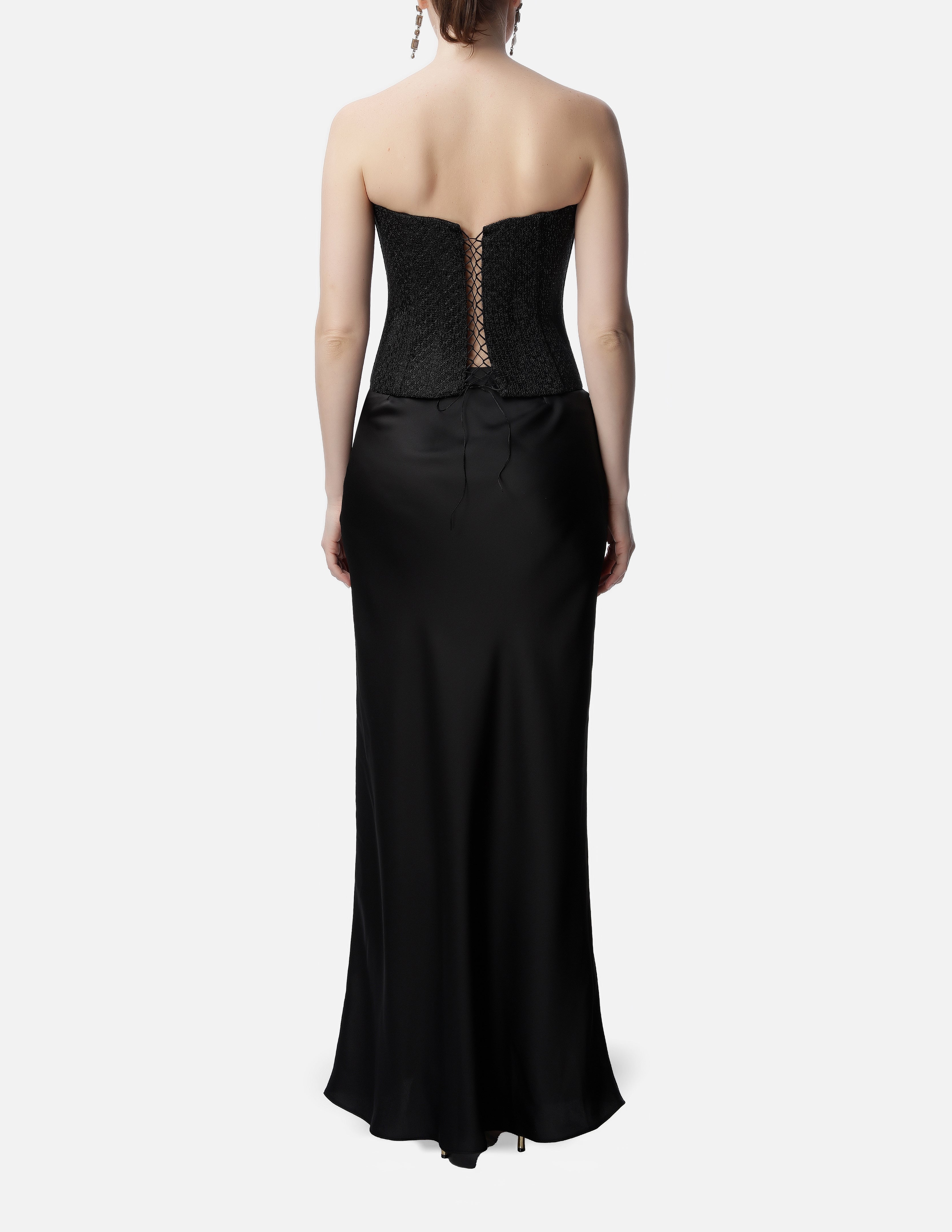 Roccie-Angless Crochet Stretch Mesh Strapless Corset-4-Milagron.com